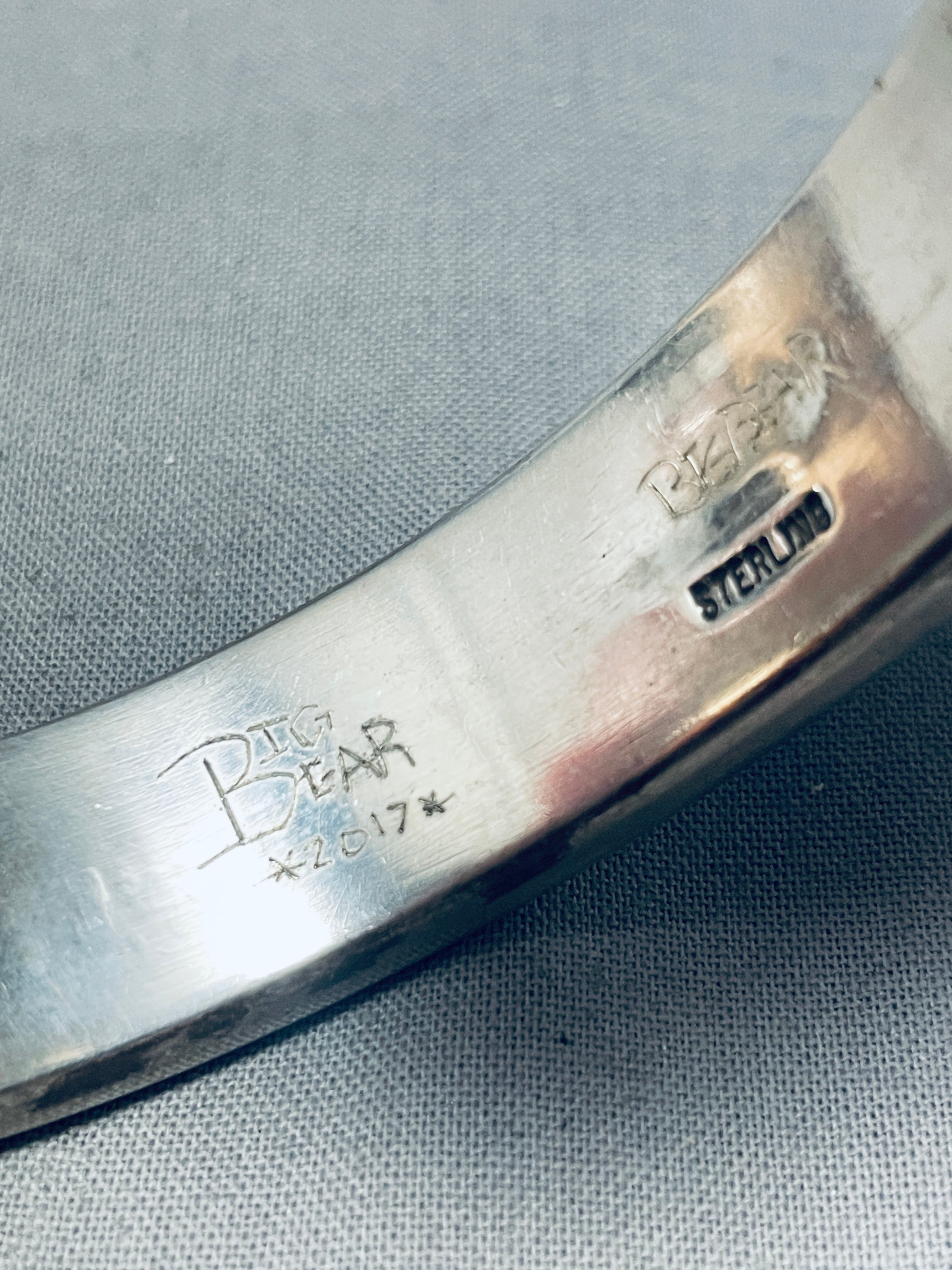 Authentic Navajo Sterling Silver Bear Cuff Bracelet - 104 Grams Heavy Duty Handmade Jewelry for Women & Men - Perfect for Boho, Western & Native American Fashion