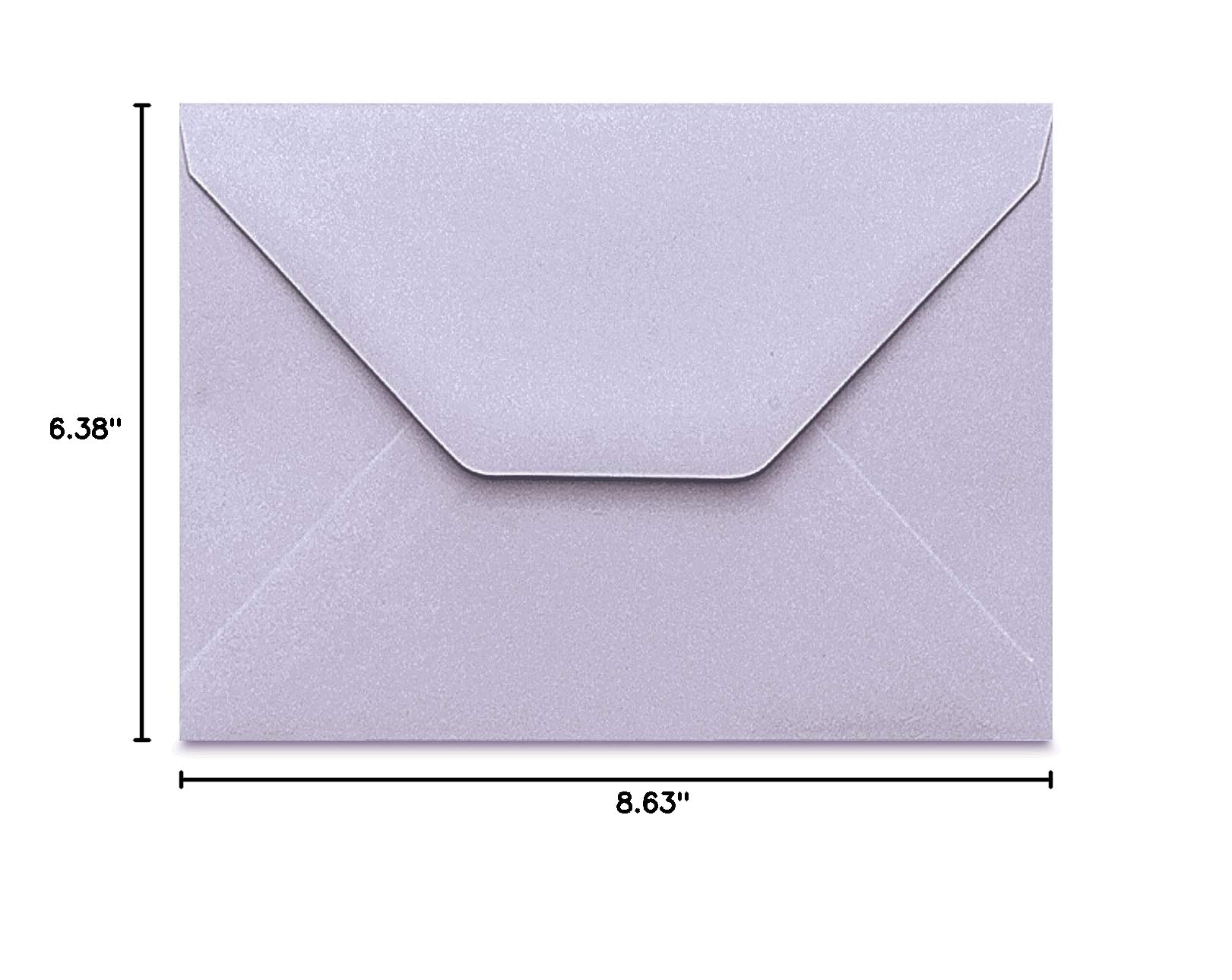 Arturo Extra-Large Envelopes (6.38×8.63 Inches) - Pack of 100 Lavender Mailing Envelopes for Business, Invitations, Greeting Cards & Legal Documents