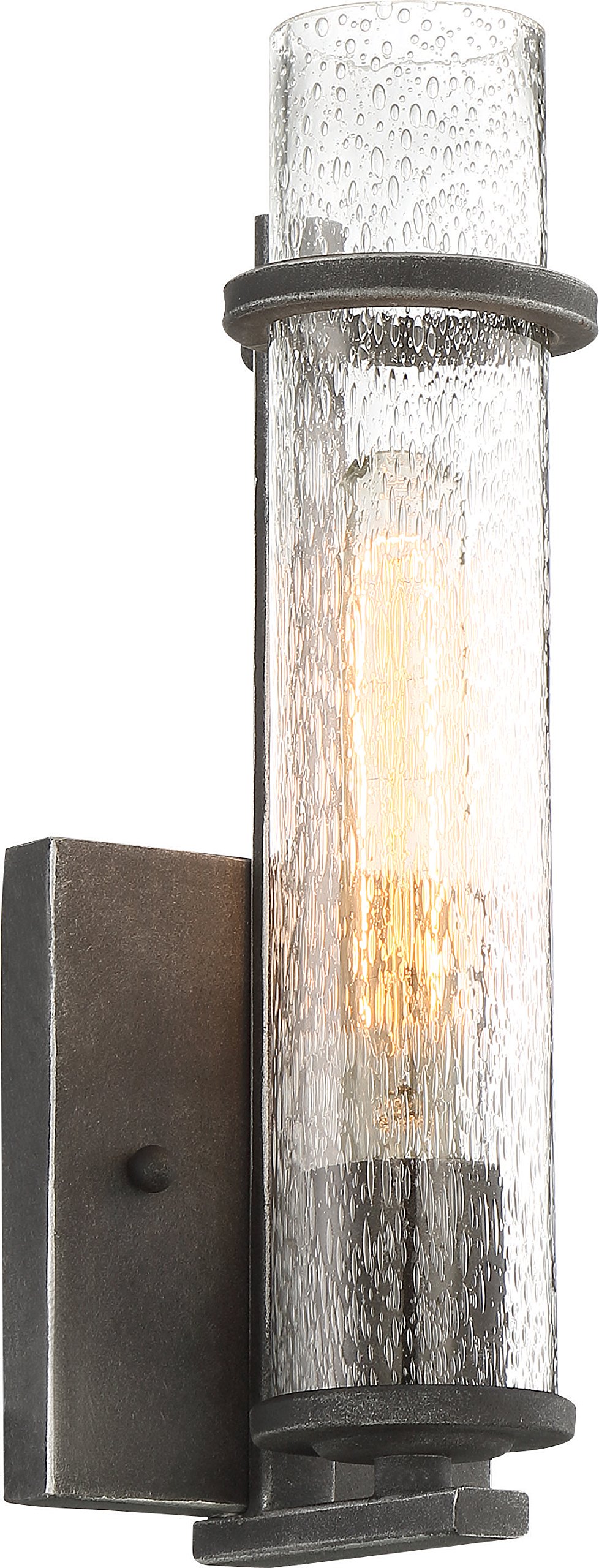 NUVO 60/6381 Donzi-1 Light Vanity Fixture with Iron Black Finish - Perfect for Bathroom Vanity Lighting, Dressing Room & Makeup Area