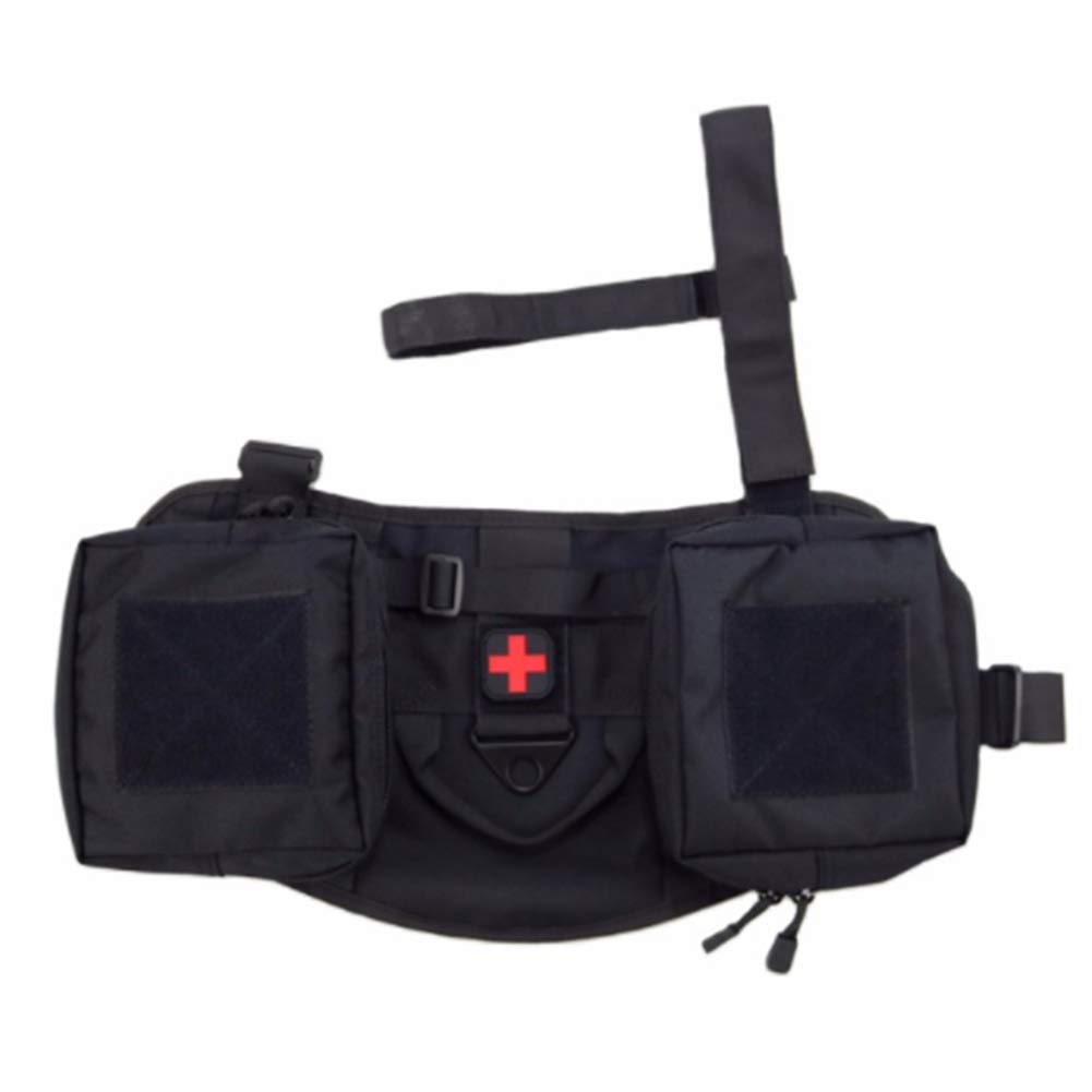 Tactical Dog Harness - Adjustable K9 Service Vest with Handle & Accessories for Small to Large Dogs | Training, Outdoor Adventures & Working Dogs | Black