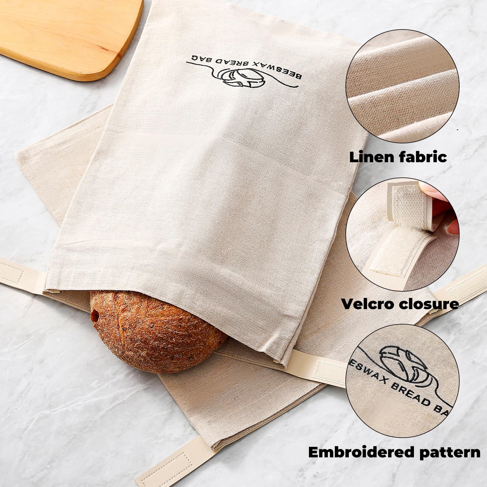 Eco-Friendly Bread Storage Bags for Homemade Sourdough & Artisan Bread | 2-Pack XL Beeswax Wraps (12x17 Inches) | Perfect for Fresh Bread Storage, Picnics & Zero-Waste Kitchens