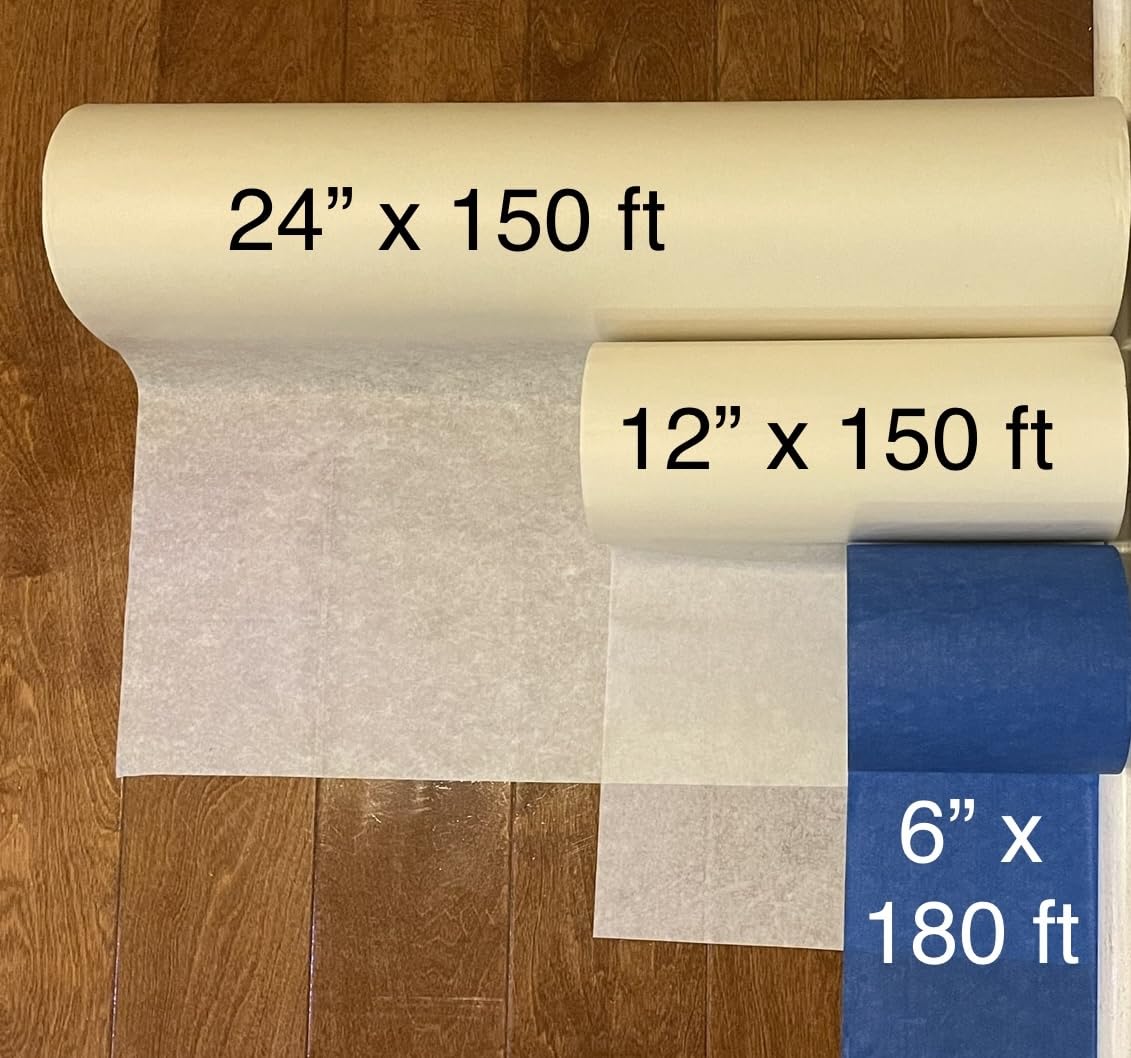 Wide Blue Masking Tape for Painting, 3D Printing & Crafts - 6 Inch x 180 ft (60 Yards) - Non-Slip Paint Protection, Removable Adhesive, Over Spray Drip Guard - Perfect for Home DIY, Wall Painting, Printer Bed Adhesion & Automotive Projects
