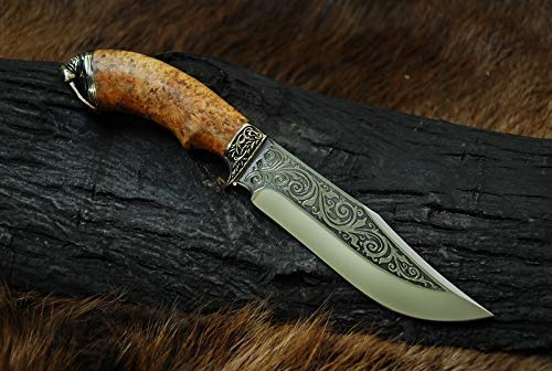 Custom Handmade Stainless Steel Author's Knife with Leather Sheath - Perfect for Hunting, Camping & Kitchen Use | Durable Walrus Design for Outdoor Enthusiasts