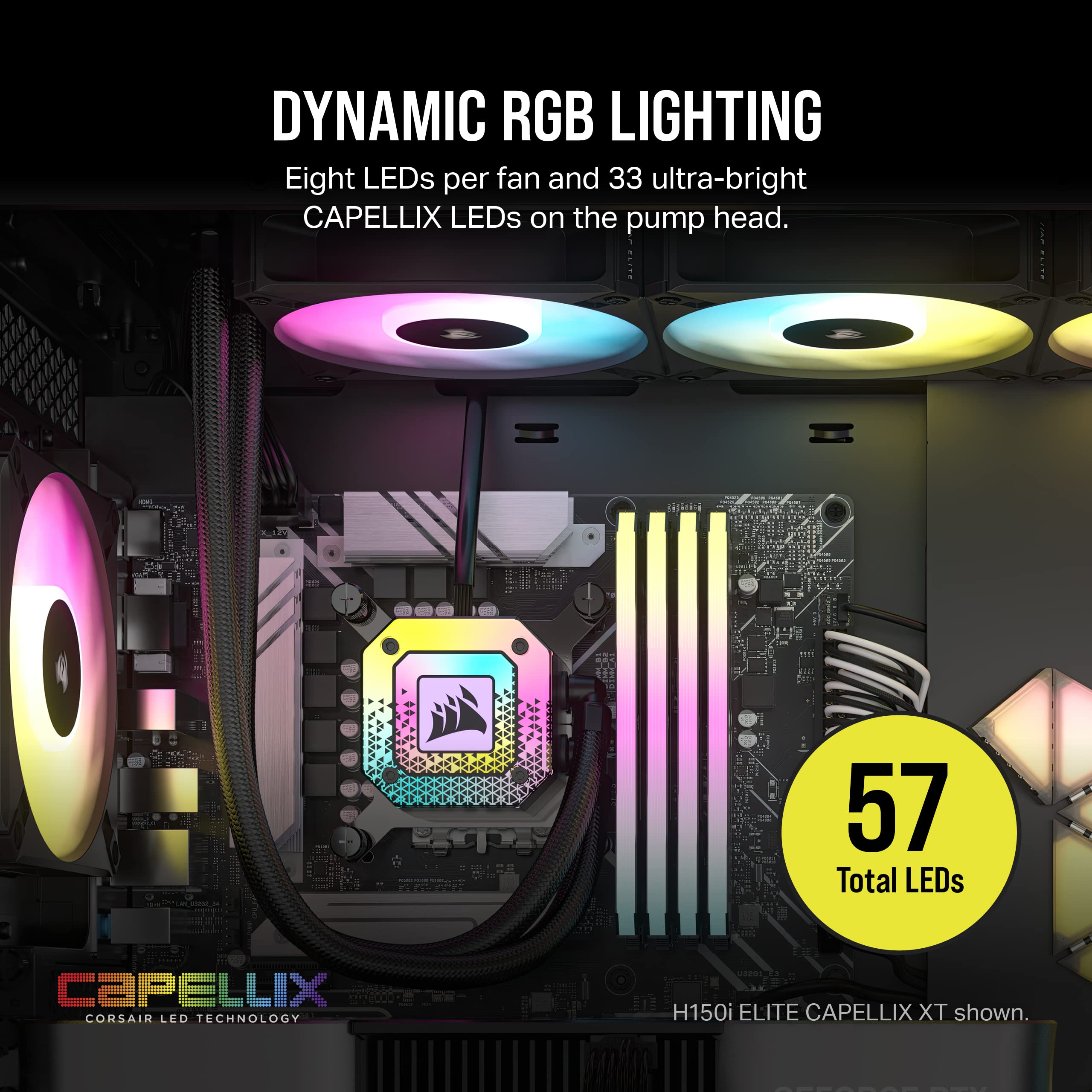 Corsair iCUE H170i Elite CAPELLIX XT Liquid CPU Cooler with 3 AF140 RGB Elite Fans - 420mm Radiator - Compatible with Intel LGA 1700, 1200, 115X, 2066 & AMD AM5, AM4 Sockets - Includes iCUE Commander CORE - Black - Perfect for High-Performance Gaming PCs and Workstations