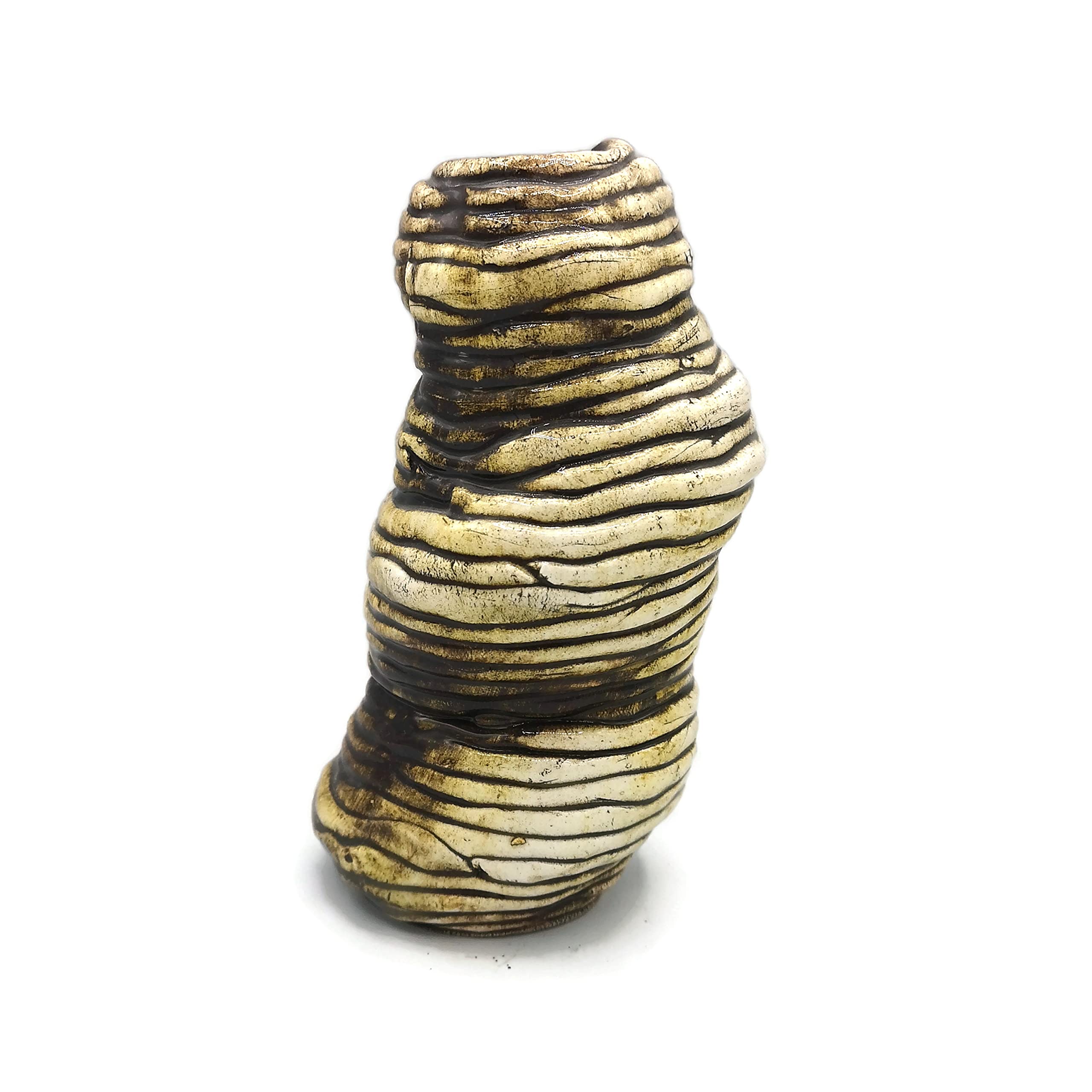 Handmade Ceramic Vase - Modern Abstract Sculptural Home Decor - Perfect Housewarming, Birthday Gift for Women - Office & Living Room Table Centerpiece (6.3