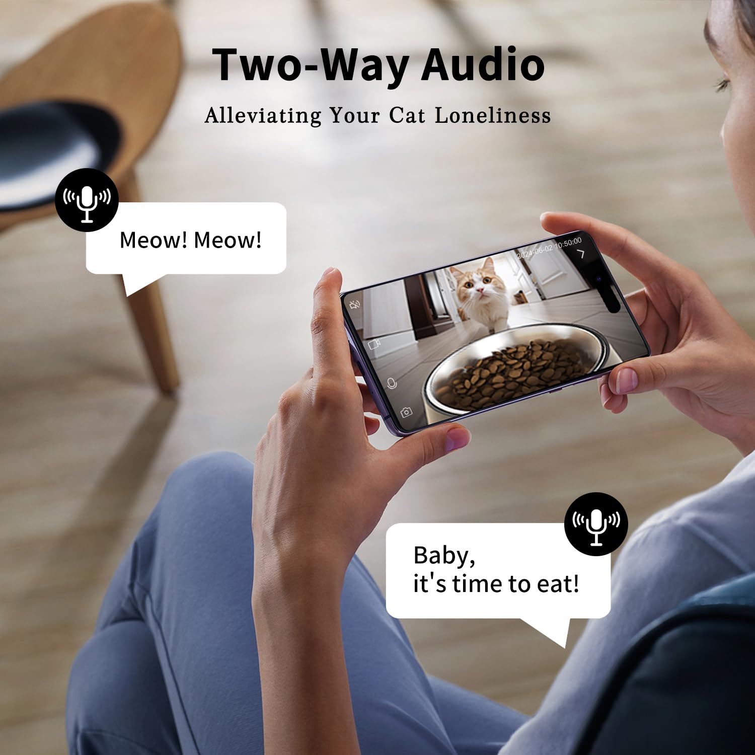 ONATISMAGIN 4L Smart Automatic Cat Feeder with Camera - 1080P HD Video, Night Vision & Two-Way Audio - App Controlled Pet Food Dispenser with Stainless Steel Bowl - Perfect for Cats & Dogs - Ideal for Travel, Work, or Busy Pet Owners