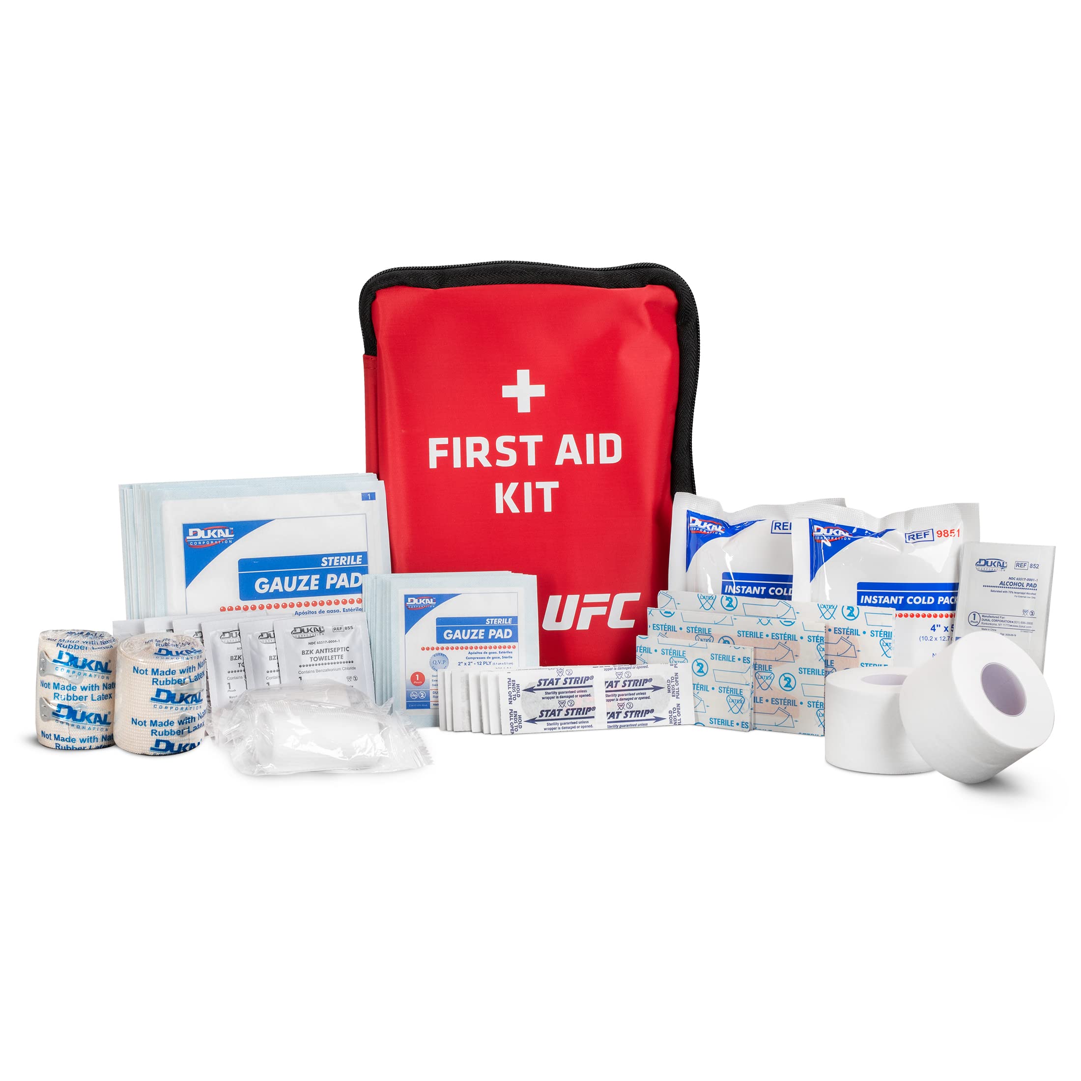 Dukal UFC First Aid Kit - 70 Pieces, Black | Compact & Portable for Home, Office, Car, Travel & Emergency Preparedness