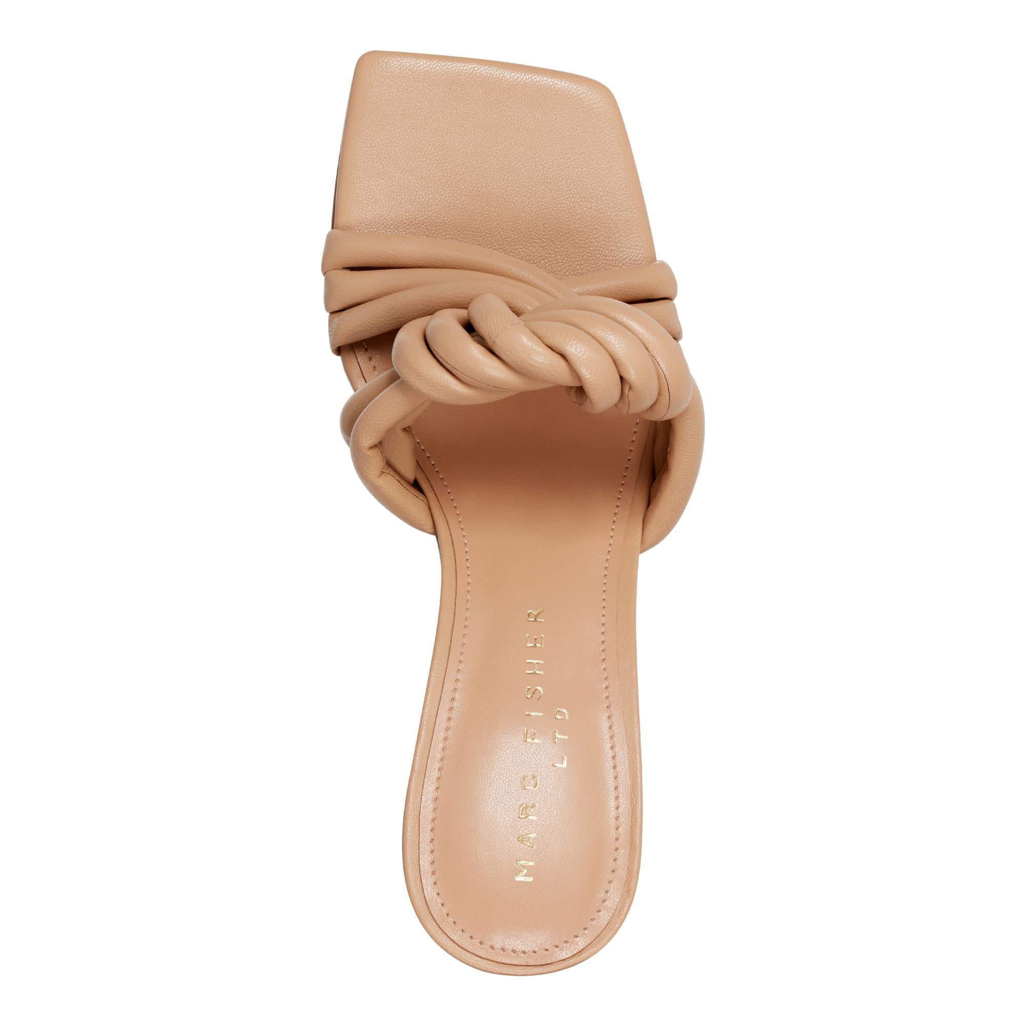Marc Fisher Ltd Women's Dru Nude Mule Sandals - Comfortable Slip-On Shoes for Women | Perfect for Summer, Beach, Office & Casual Outfits