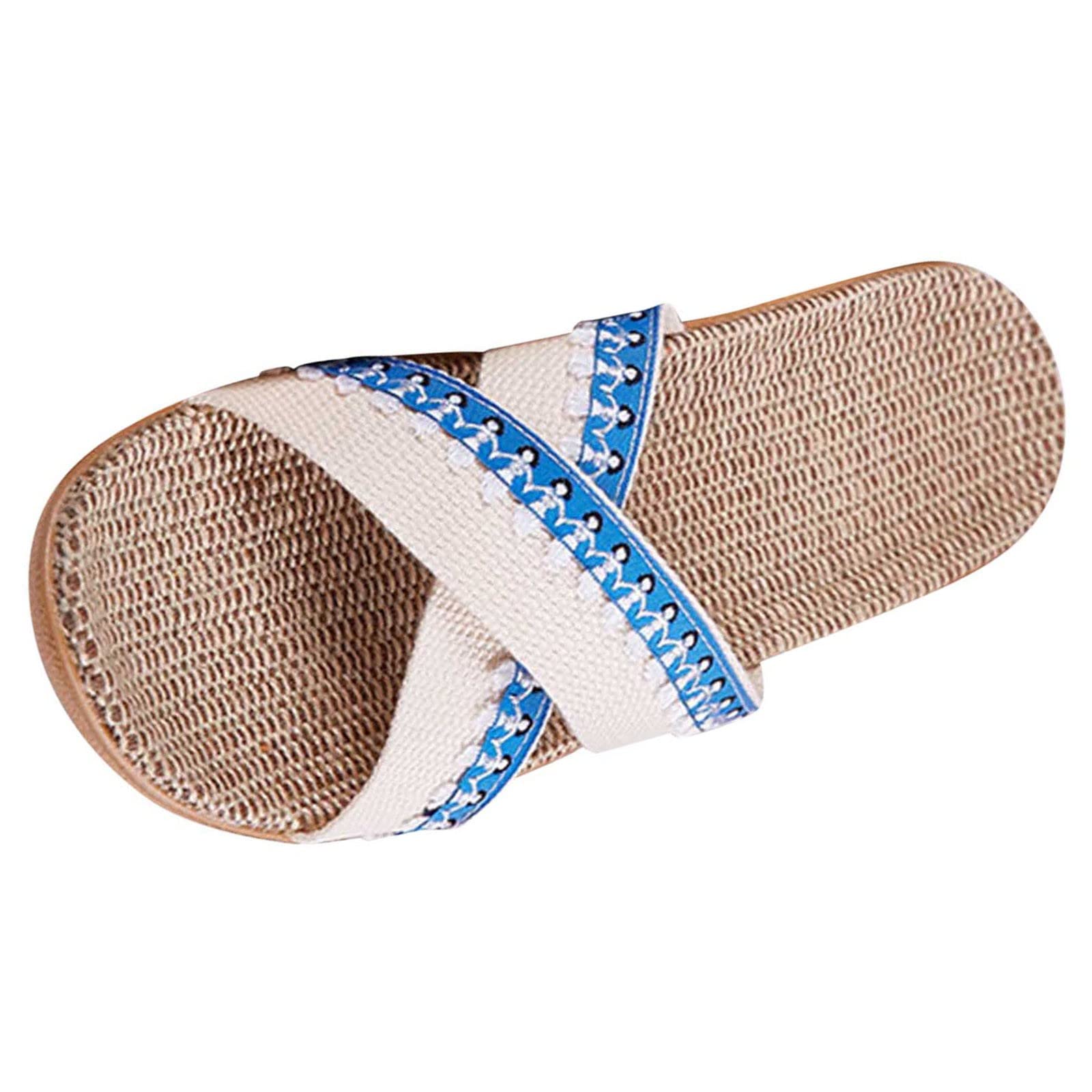 Women's Plaid Fleece Slippers - Breathable Bohemian Style House Shoes for Women - Perfect for Indoor Comfort, Beach Wear & Cozy Home Relaxation