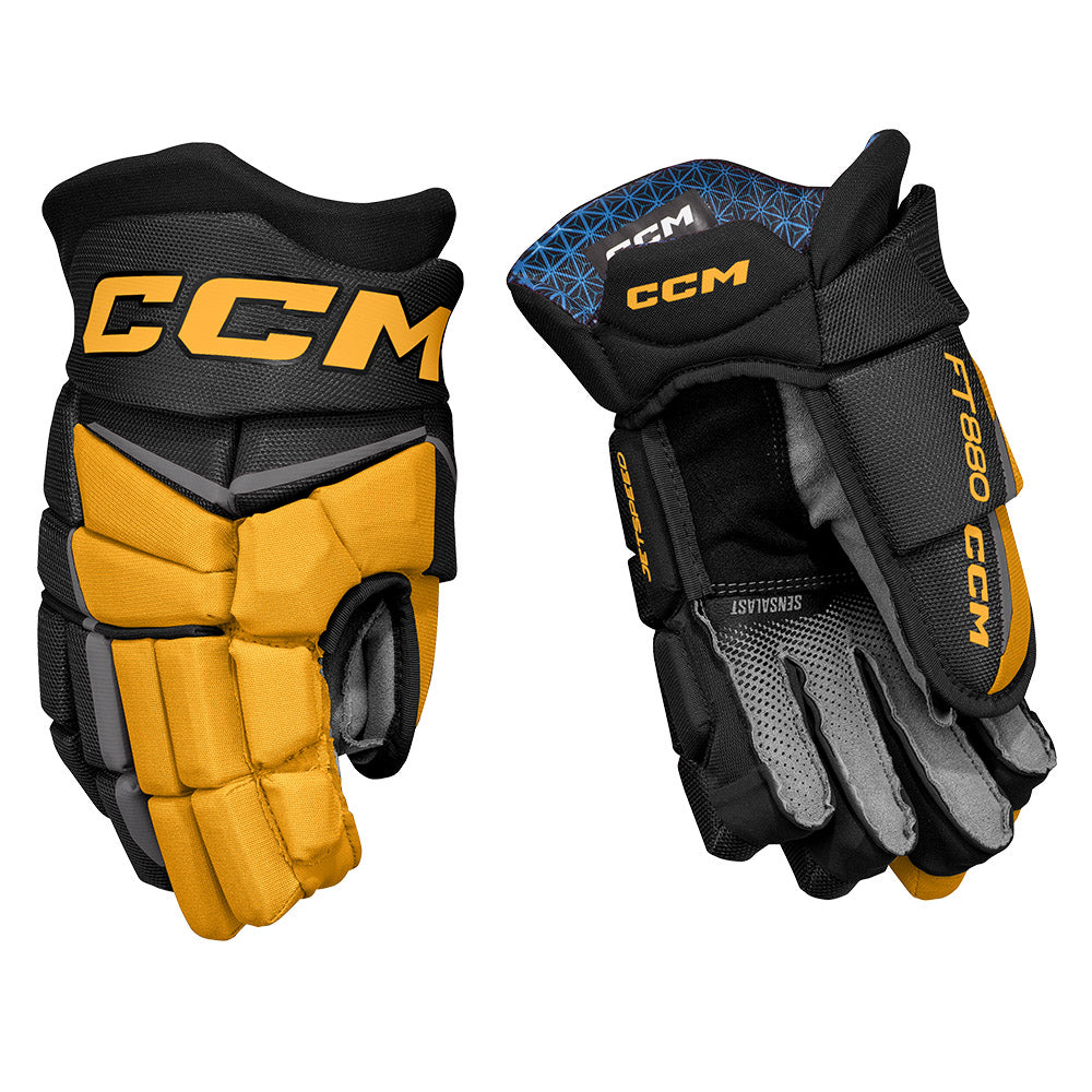 CCM Jetspeed FT880 Junior Ice Hockey Gloves - Youth Protective Hockey Gear for Practice & Games - Perfect for Ice Rink & Street Hockey Training