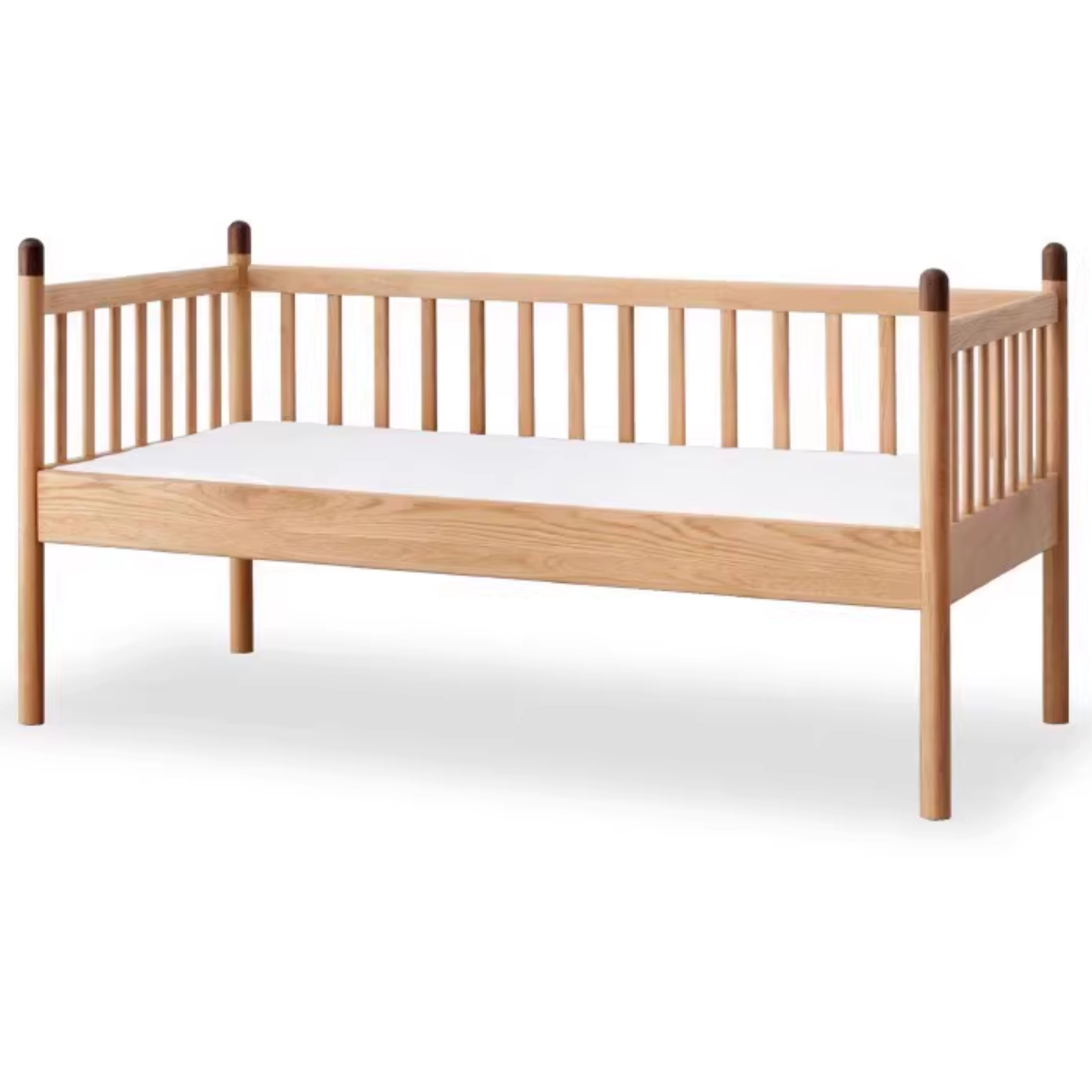 Premium Oak Solid Wood Toddler Bed - Convertible, Multi-Functional Kids Bed with Safety Rails | Perfect for Nursery, Daycare & Small Bedrooms
