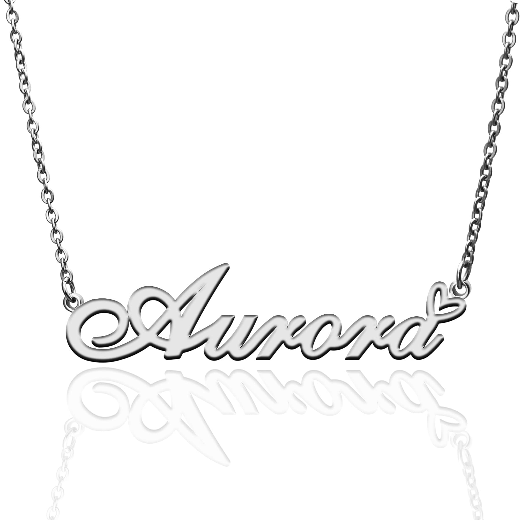 RONKAH Personalized Name Necklace - Gold Plated Heart Pendant Custom Jewelry for Women | Unique Gift for Girlfriend, Mother, Daughter, Friends | Christmas, Birthday, Anniversary Present | Perfect for Everyday Wear, Date Nights & Special Occasions