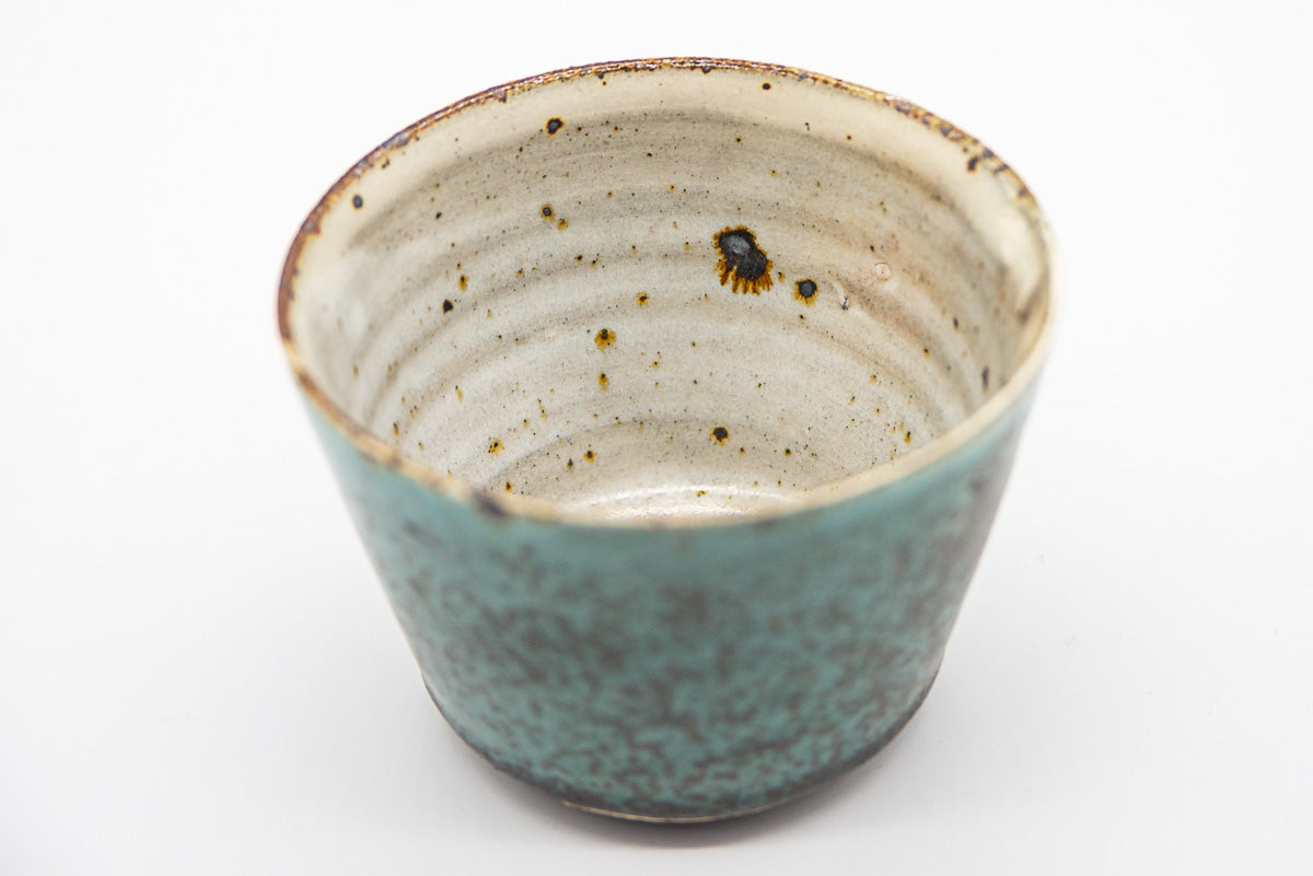 Handmade Turquoise Ceramic Cup by Nakazato Hanako - Perfect for Tea, Coffee & Home Decor