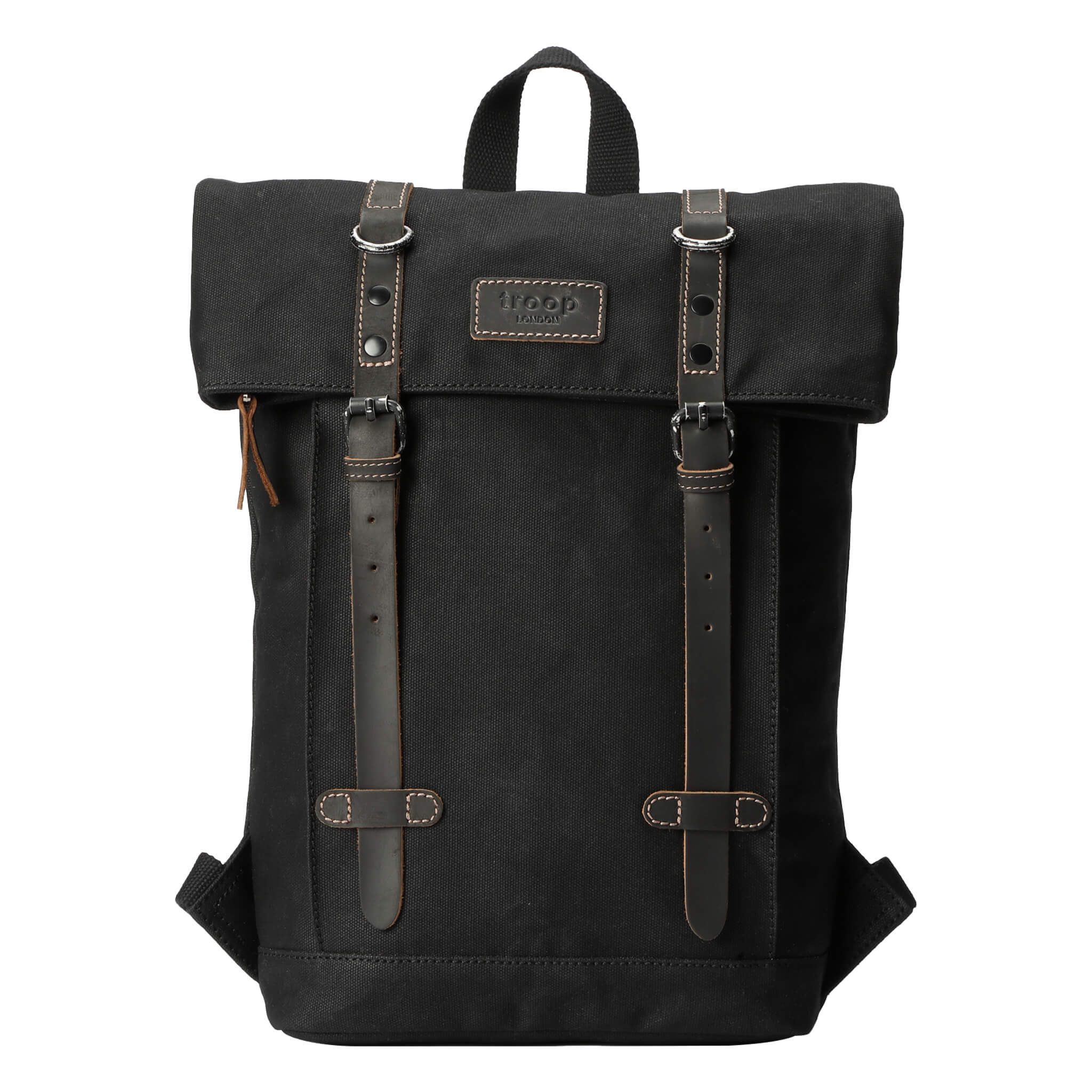 Troop London Heritage Small Canvas Backpack - Vintage Style Lightweight Daypack for Men & Women - Perfect for Travel, Hiking, School and Everyday Use