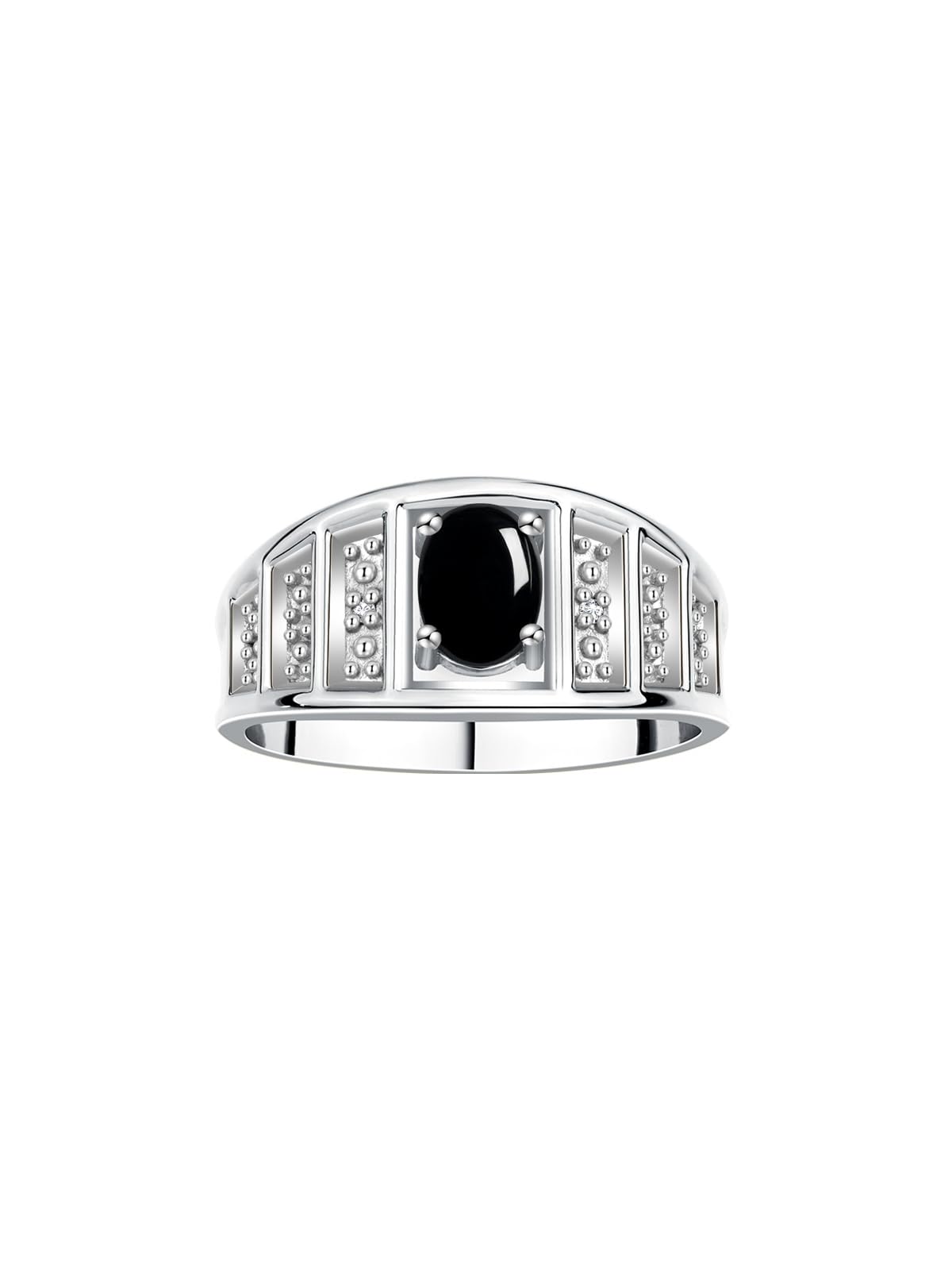 RYLOS Sterling Silver Oval Gemstone & Diamond Ring for Women - 7X5MM Birthstone Jewelry in Sizes 5-10 | Elegant Gift for Anniversary, Birthday & Everyday Wear