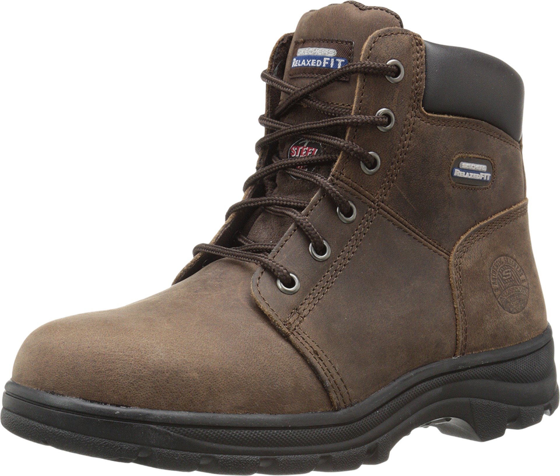 Skechers for Work Women's Workshire Peril Steel Toe Boot - Slip Resistant Safety Shoes for Construction, Warehouse & Outdoor Work
