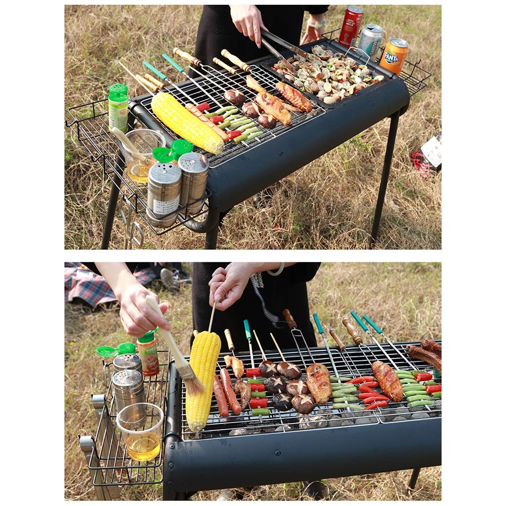 Portable Stainless Steel Charcoal BBQ Grill for Outdoor Cooking, Camping, Picnics & Backyard Parties
