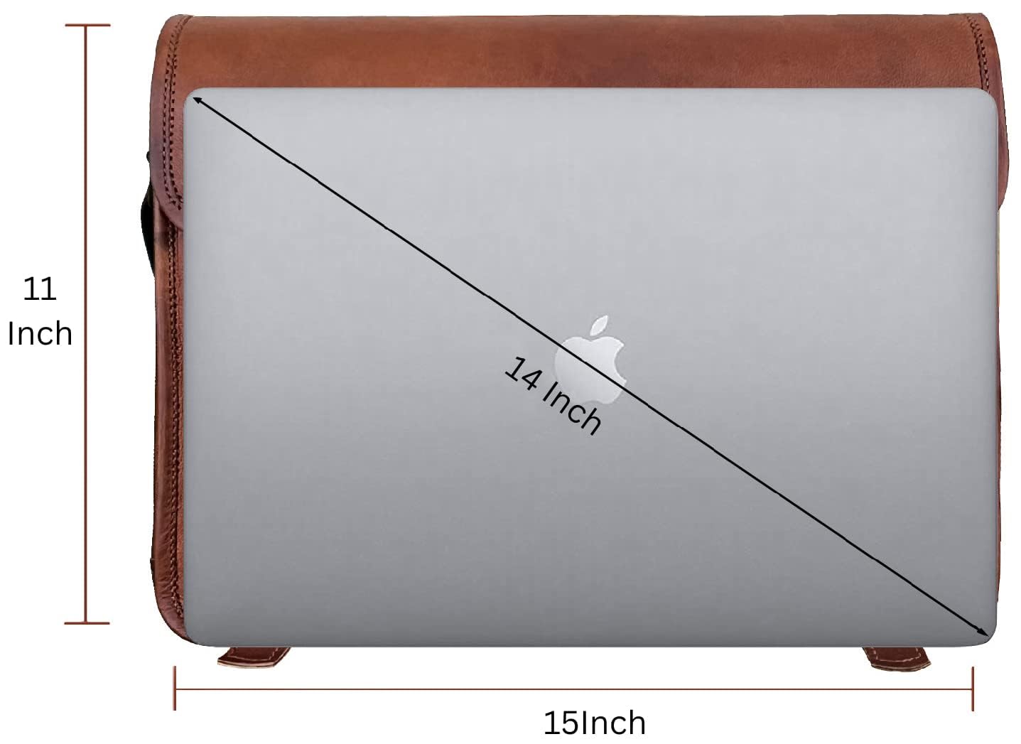 RUSTIC TOWN Genuine Full Grain Leather Messenger Bag for Men & Women - Durable Laptop Satchel Briefcase for Office, Work & Travel - Perfect Business Shoulder Bag for Professionals & Students