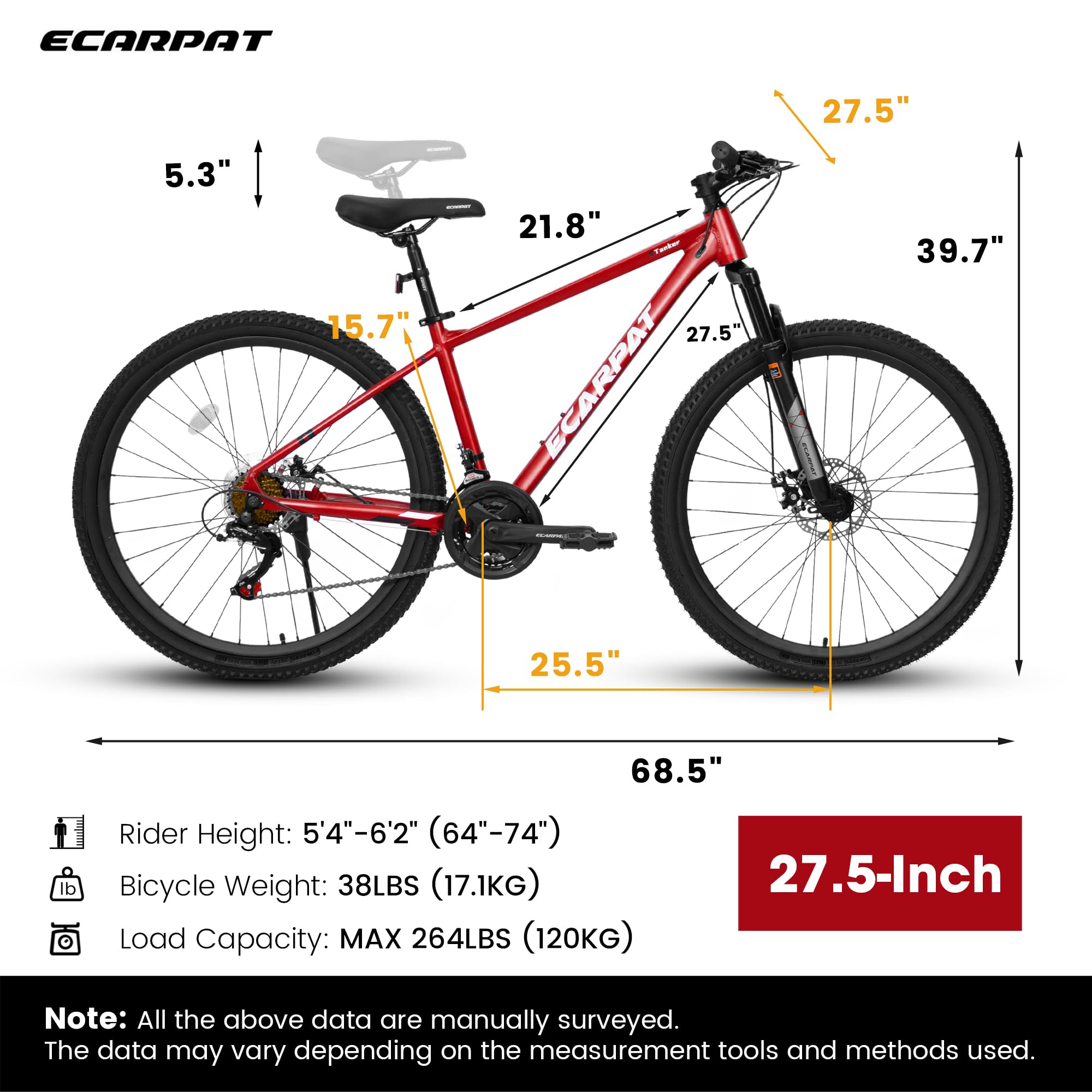 **Women's & Girls' 24/26/27.5 Inch Mountain Bike - 21-Speed Commuter Bicycle for Ages 10+ | Perfect for School, Work, Daily Commuting & Snow Riding | Great Birthday & New Year Gift**