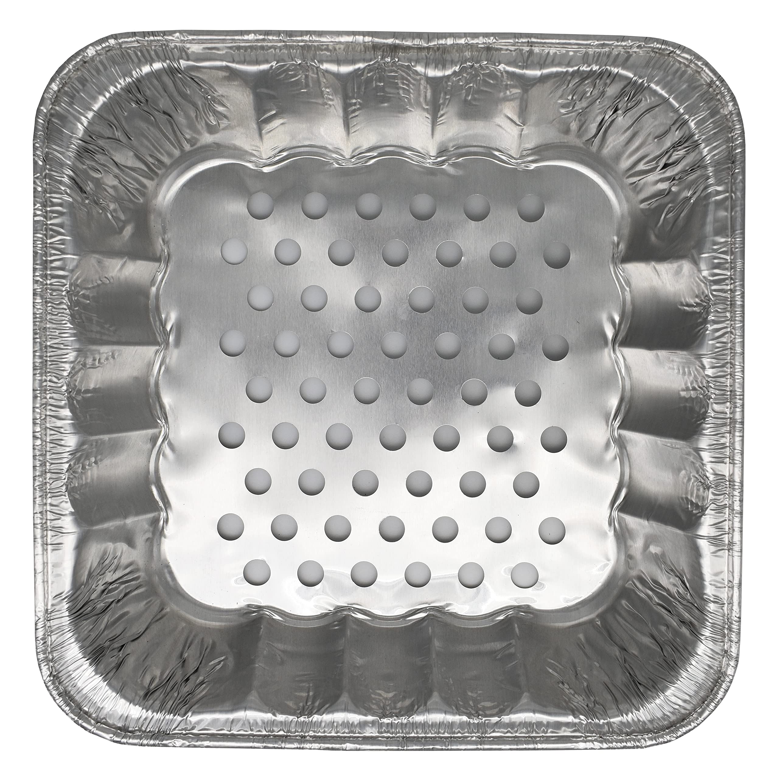 50 Pack Disposable Aluminum Foil Grill Topper Pans - 10.5