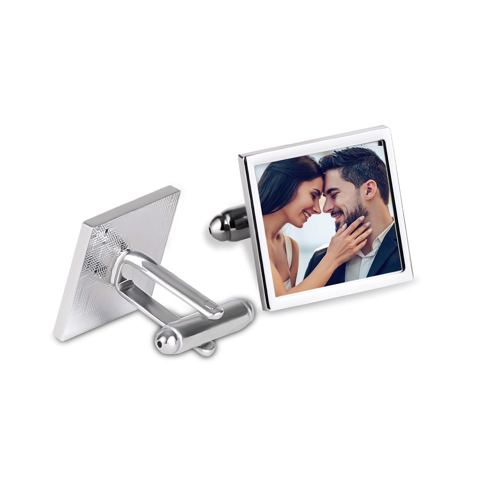 Custom Personalized Stainless Steel Cufflinks for Men - Wedding, Christmas & Business Gifts - Engraved Photo Cufflinks - Unique Dress Shirt Accessories for Formal Events, Prom & Special Occasions