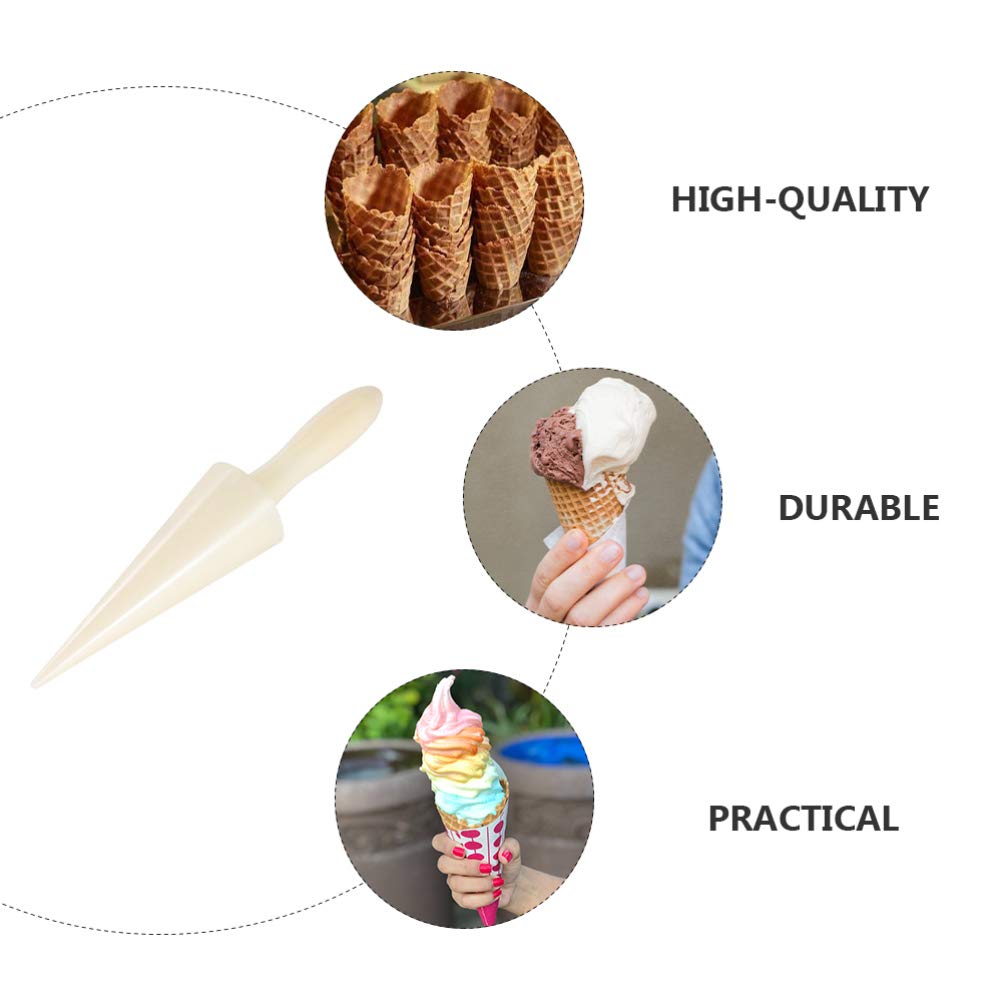 Hemoton Ice Cream Waffle Cone Maker - Wooden Krumkake Cone Roller for Homemade Pastry, Waffle Cakes & Desserts - Perfect Kitchen Baking Tool for Parties, Ice Cream Shops & Home Cooking