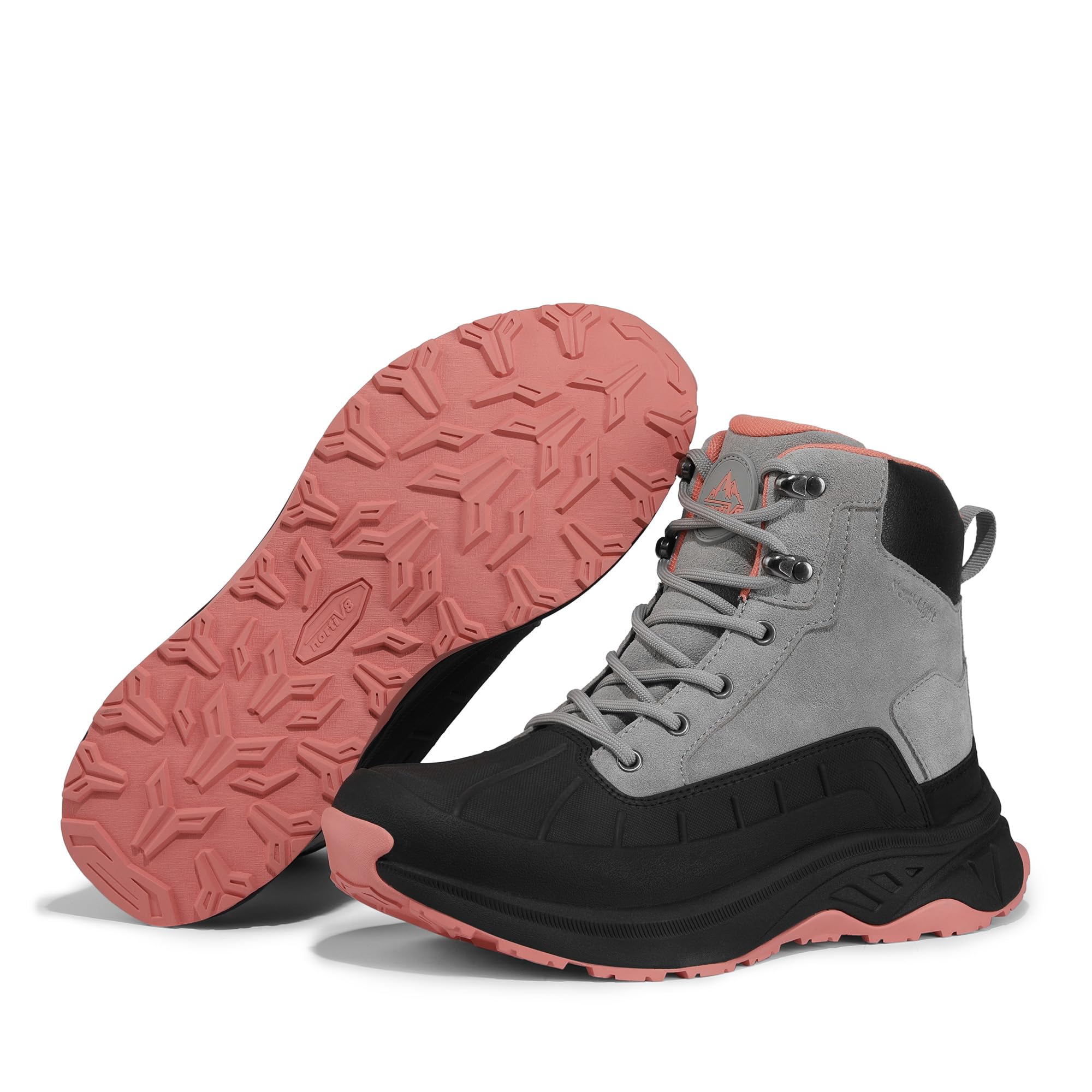 NORTIV 8 Women's Waterproof Hiking Boots - Lightweight Non-Slip Outdoor Trekking Shoes for Camping, Trail Walking & Mountain Climbing | All-Weather Comfort for Adventurers