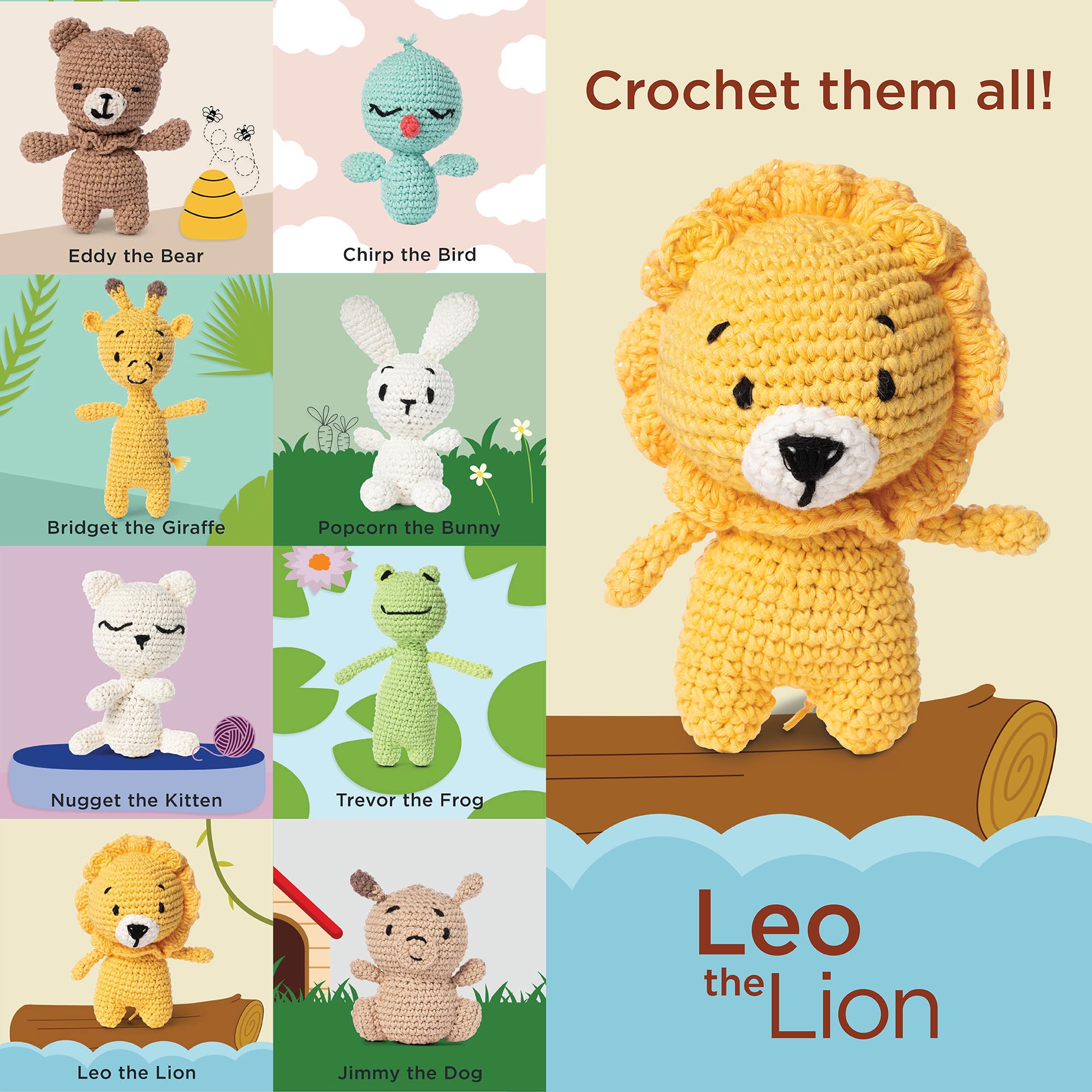 Red Heart Amigurumi Leo The Lion Crochet Kit - DIY Lion Plush Toy Making Set with Yarn & Instructions - Perfect for Crafting, Gifts & Home Decor