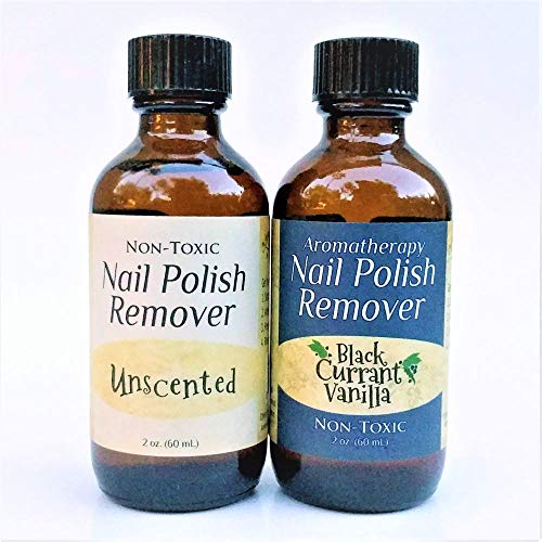 Marley Marie Naturals Nail Polish Remover - 2 oz Multi-Scent Bottles (Black Currant Vanilla & Unscented) | Gentle & Non-Toxic Formula for At-Home Manicures & Nail Care