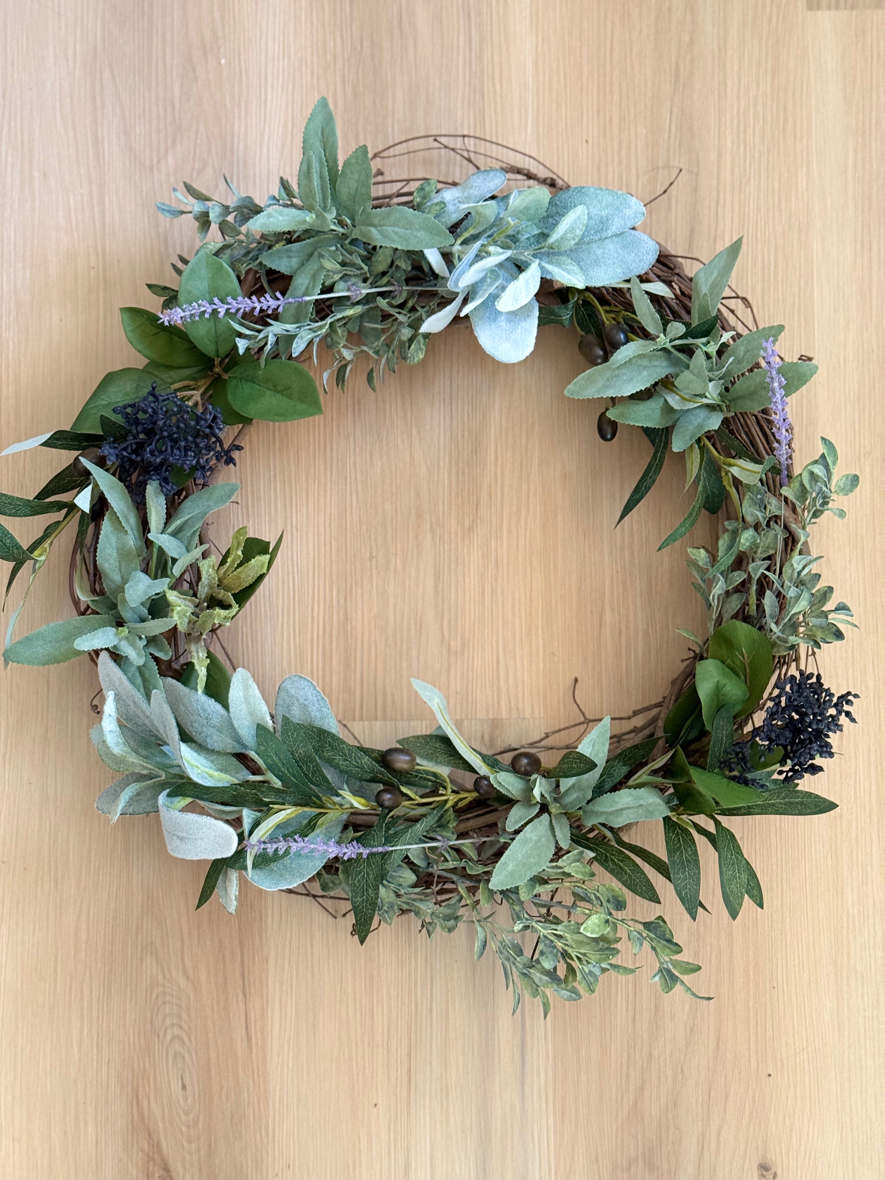 Under the Olive Tree Wreath - Handmade Olive Branch Wreath for Front Door, Wall Decor, Wedding & Home Decoration - Perfect for Christmas, Thanksgiving & Seasonal Home Decor