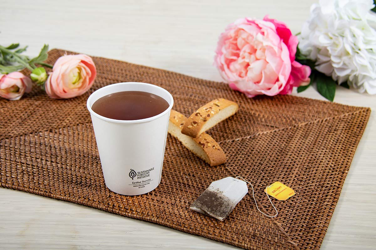 ThermoGuard 12oz White Paper Cups - 600 Count, Insulated Hot & Cold Drink Cups for Coffee, Tea, and Parties - Perfect for Office, Cafes, and Events
