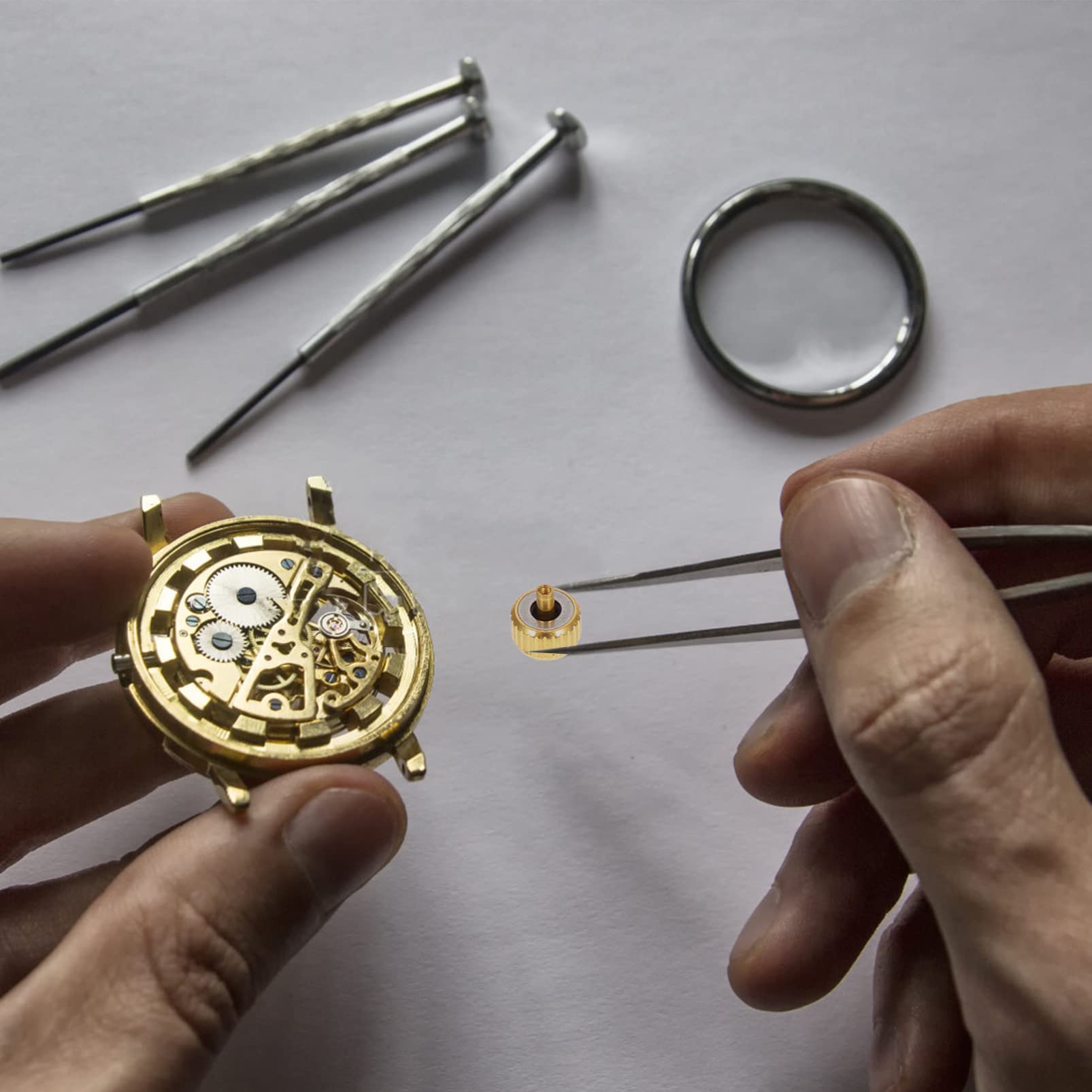 **Premium Watch Repair Kit - 1 Box Watch Crown & Stem Replacement Parts - Essential Watch Repair Tools for DIY Watchmakers & Professionals - Perfect for Watch Restoration & Maintenance**