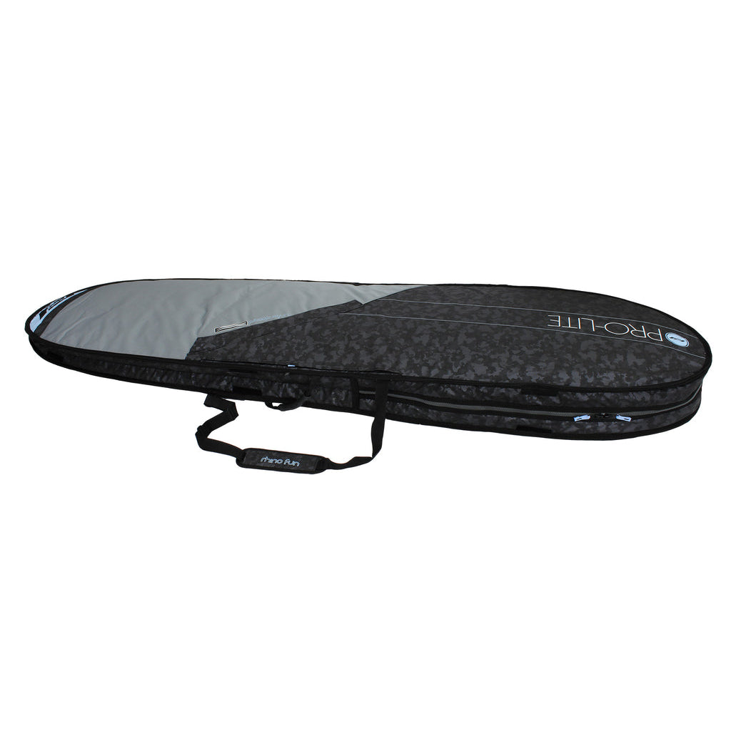 Pro Lite Board Bag - Rhino Travel Bag for 8'0 to 9'6 Longboards (Holds 1-2 Boards) in Gray/Light Blue/Black - Perfect for Surfing, Paddleboarding & Travel Protection