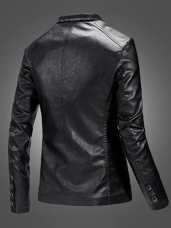 Men's Slim Fit Casual Leather Blazer Jacket - Stylish & Comfortable for Business, Office, and Evening Events