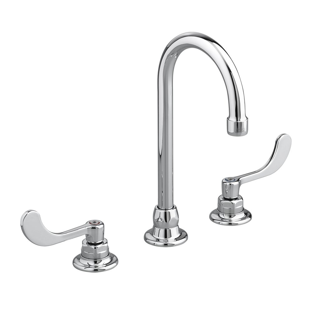 American Standard 6540.170.002 Monterrey Widespread Bathroom Faucet - 1.5 GPM Water-Saving Gooseneck Design with VR Wrist Blade Handles, Polished Chrome Finish - Perfect for Modern Bathroom Vanities and Powder Rooms