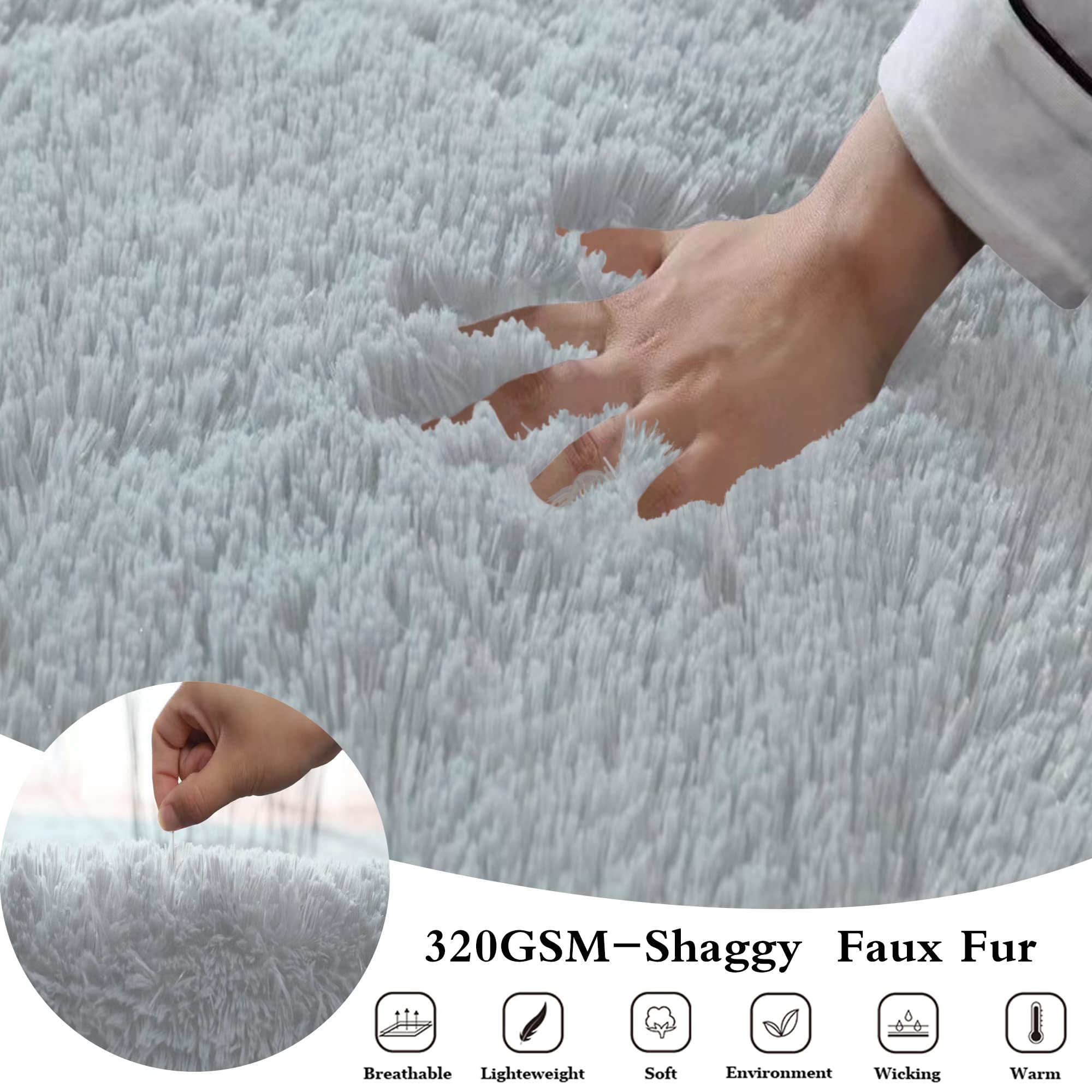 Soft Faux Fur Body Pillow Cover with Zipper - 21x54 Inch Sherpa Luxury Pillowcase for Adults & Kids - Light Grey - Perfect for Side Sleepers, Bedroom Decor & Cozy Nights