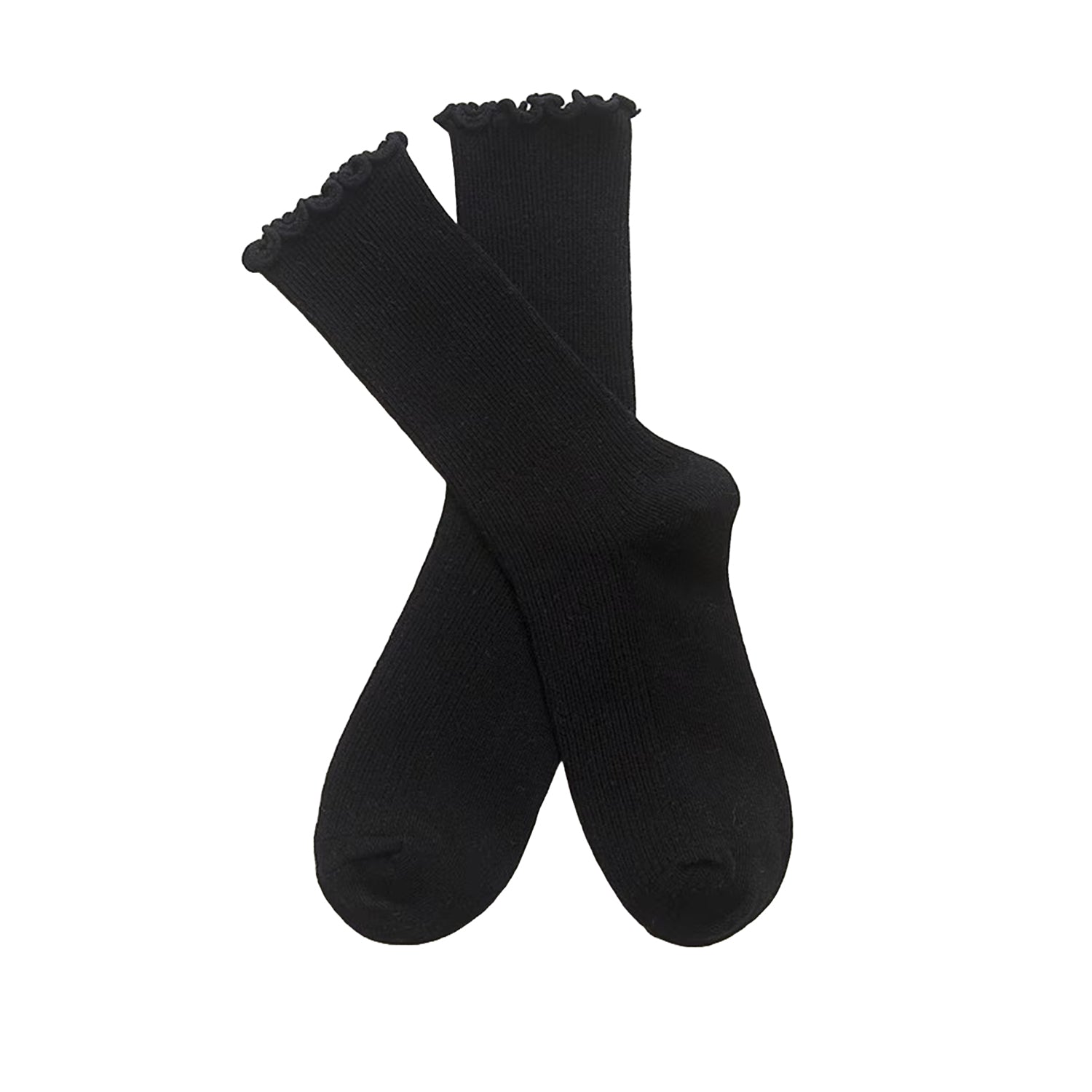 FLOOF Black Ribbed Tall Socks for Women - Comfortable Knee High Socks for Winter, Fashion, and Outfits