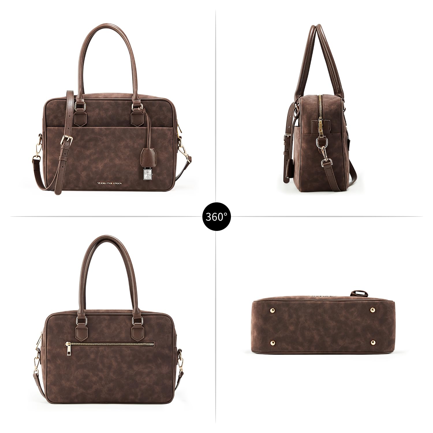 Victoria Hyde Women's Genuine Leather Crossbody Bags & Purses with Matching Square Watches - Elegant Fashion Accessories for Work, Date Night and Everyday Use