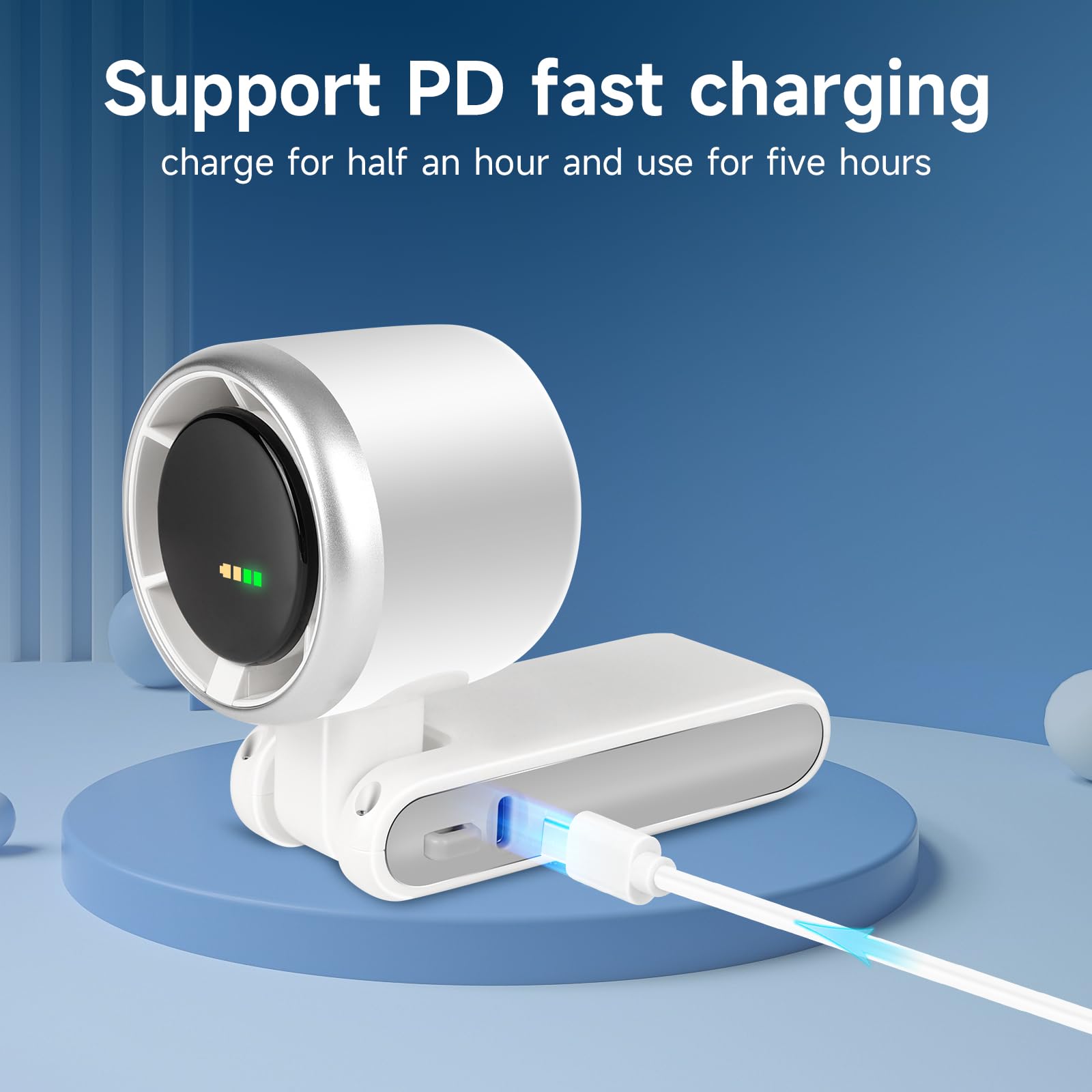 Portable Handheld Turbo Fan - 5 Speed Settings, 12H Battery Life, 3-in-1 Mini Fan with Turbo Cooling Tech | Rechargeable Pocket Fan for Travel, Camping, Hiking & Outdoor Activities | Perfect for Office, Gym, Beach & Summer Use