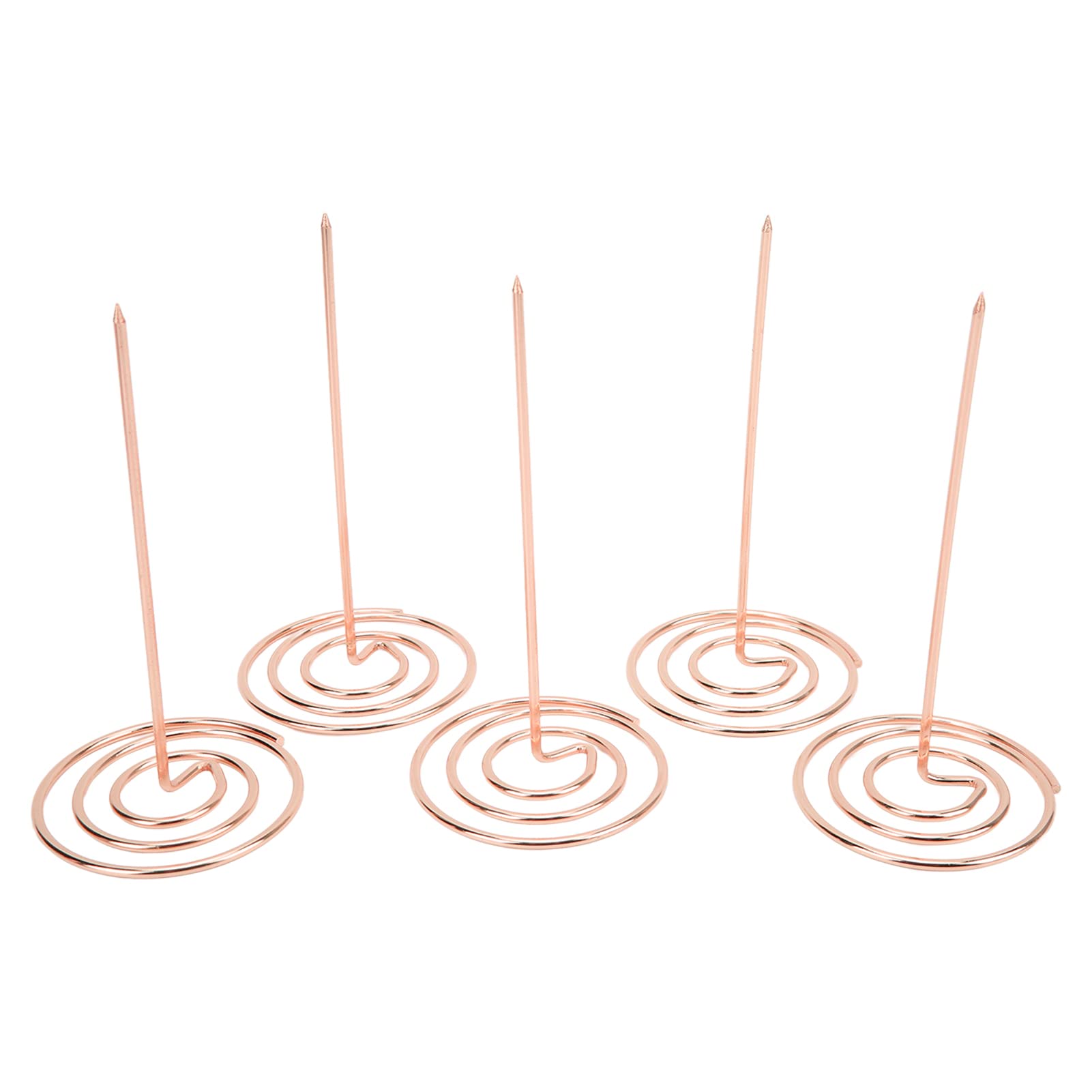 5PCS Rose Gold Receipt Holders for Desk - Durable Recyclable Ticket Spikes & Check Spindles for Office, Kitchen, Restaurant, and Retail Use