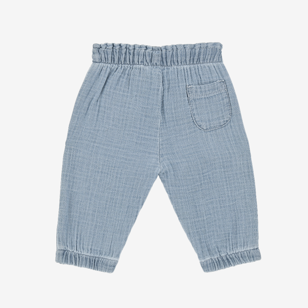 1+ in the Family Women's Chambray Muslin Loretta Trousers - Comfortable Casual Pants for Work, Travel & Everyday Wear