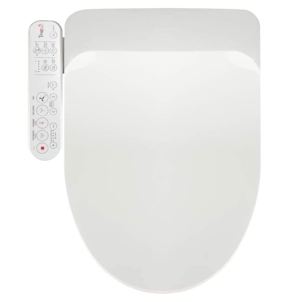 Premium TREVI Bidet Toilet Seat - Elongated White with Warm Air Dryer, Dual Nozzle Wash & Self-Cleaning | Stainless Steel Nozzle with Oscillation & Pulse | Made in Korea AB210 | Perfect for Modern Bathrooms, Elderly Care & Hygienic Living