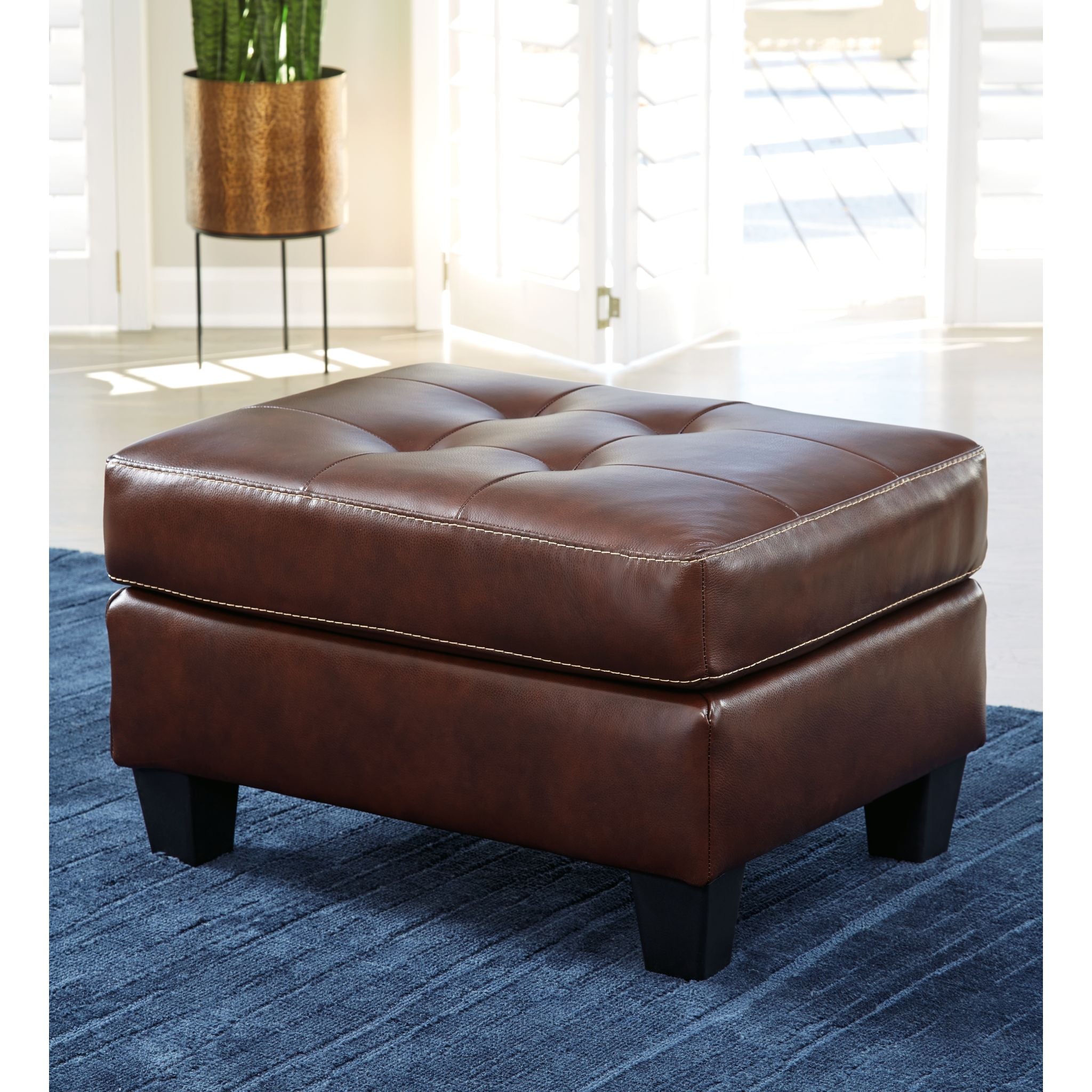 Altonbury Walnut Storage Ottoman Bench - Stylish Footrest & Extra Seating for Living Room, Bedroom, or Entryway