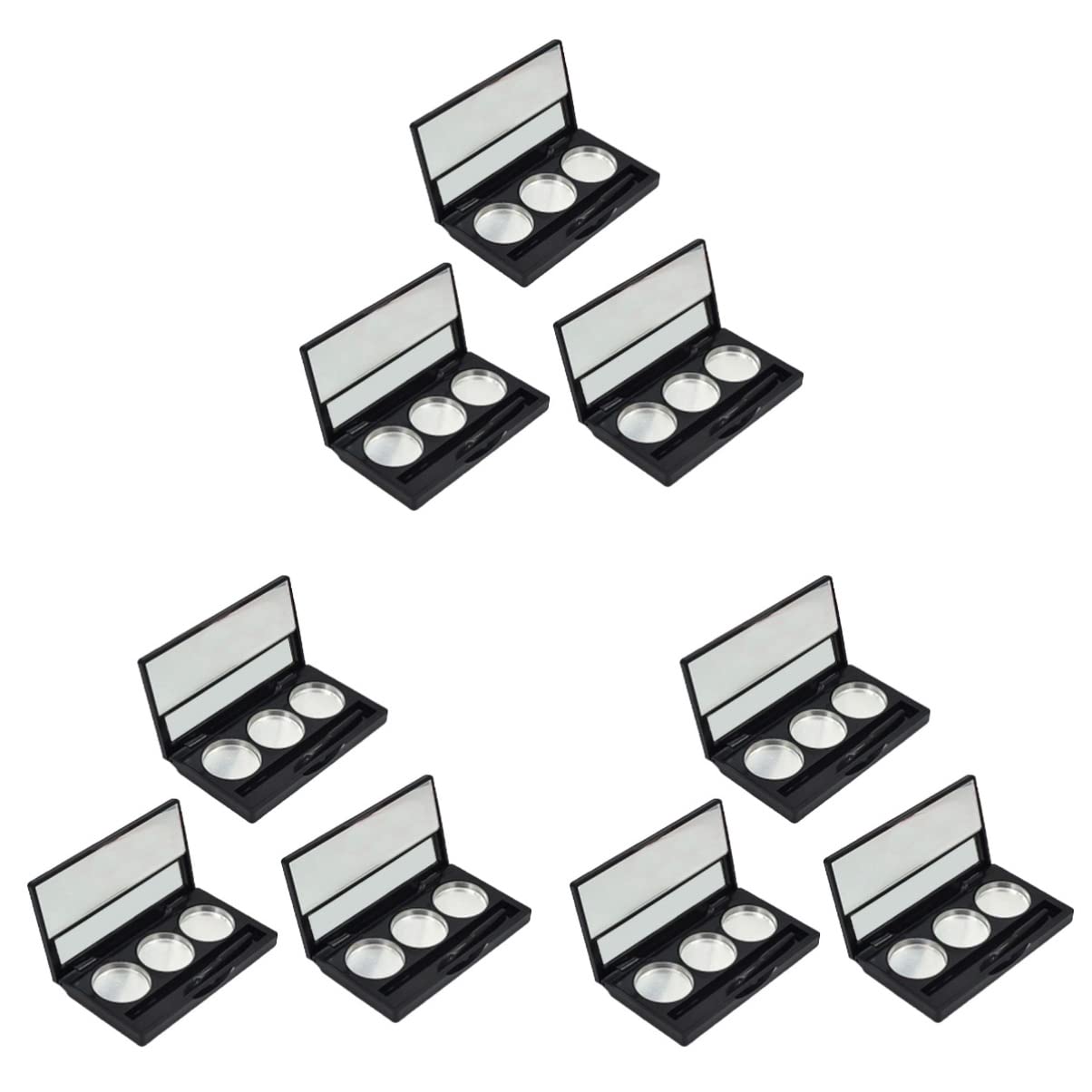 FRCOLOR 9-Piece Portable Empty Makeup Palette with Mirror - DIY Cream Blush, Lip Balm, Eyeshadow & Cosmetic Organizer | Travel-Friendly Compact Case for Professional & Home Beauty Use