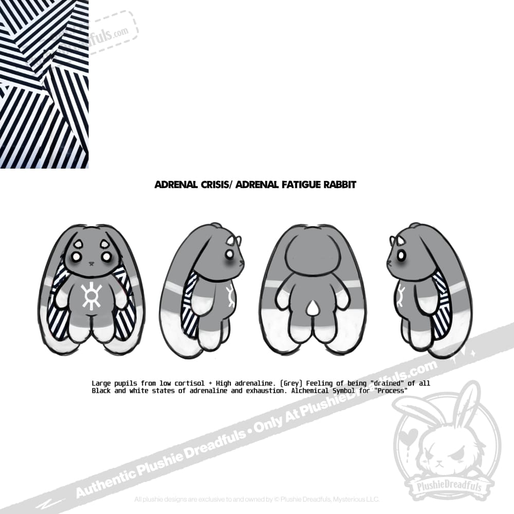 Plushie Dreadfuls Adrenal Crisis Rabbit - Soft Stuffed Animal Toy for Anxiety Relief, Cute Emotional Support Plushie for Kids & Adults | Perfect for Stress Relief, Comfort, and Collecting
