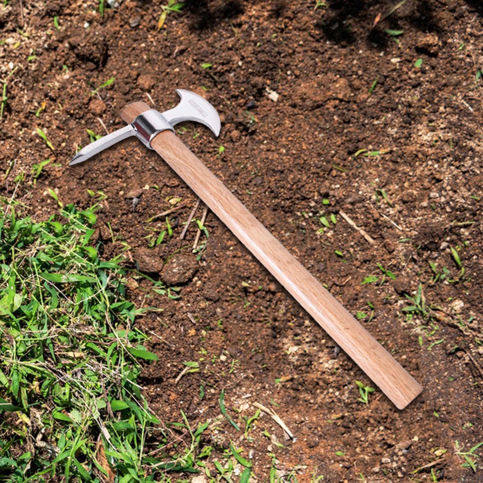 Premium Stainless Steel Pickaxe - Heavy Duty Gardening Tool for Digging, Planting & Weeding - Ergonomic Handheld Mattock for Garden, Yard & Landscaping - Ideal for Soil Cultivation, Trenching & Outdoor Projects