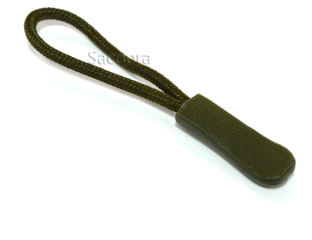 10-Pack Heavy Duty Zipper Pulls - Military Green Zipper Tabs, Cord Pulls & Zip Fixers for Backpacks, Jackets, Luggage, Purses - Upgrade Your Gear with Durable Zipper Extensions (Great for Outdoor, Travel & Daily Use)