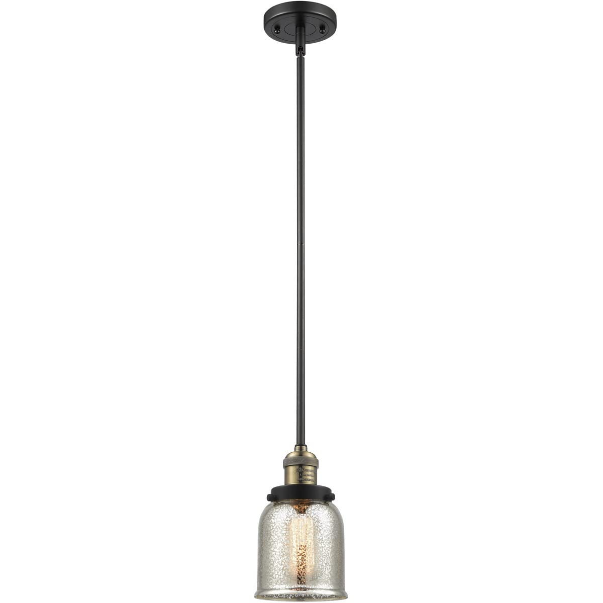 Franklin Restoration Collection Black LED Mini Pendant Light - 201S-BAB-G58-LED Modern Transitional Fixture for Kitchen Island, Dining Room & Entryway Lighting