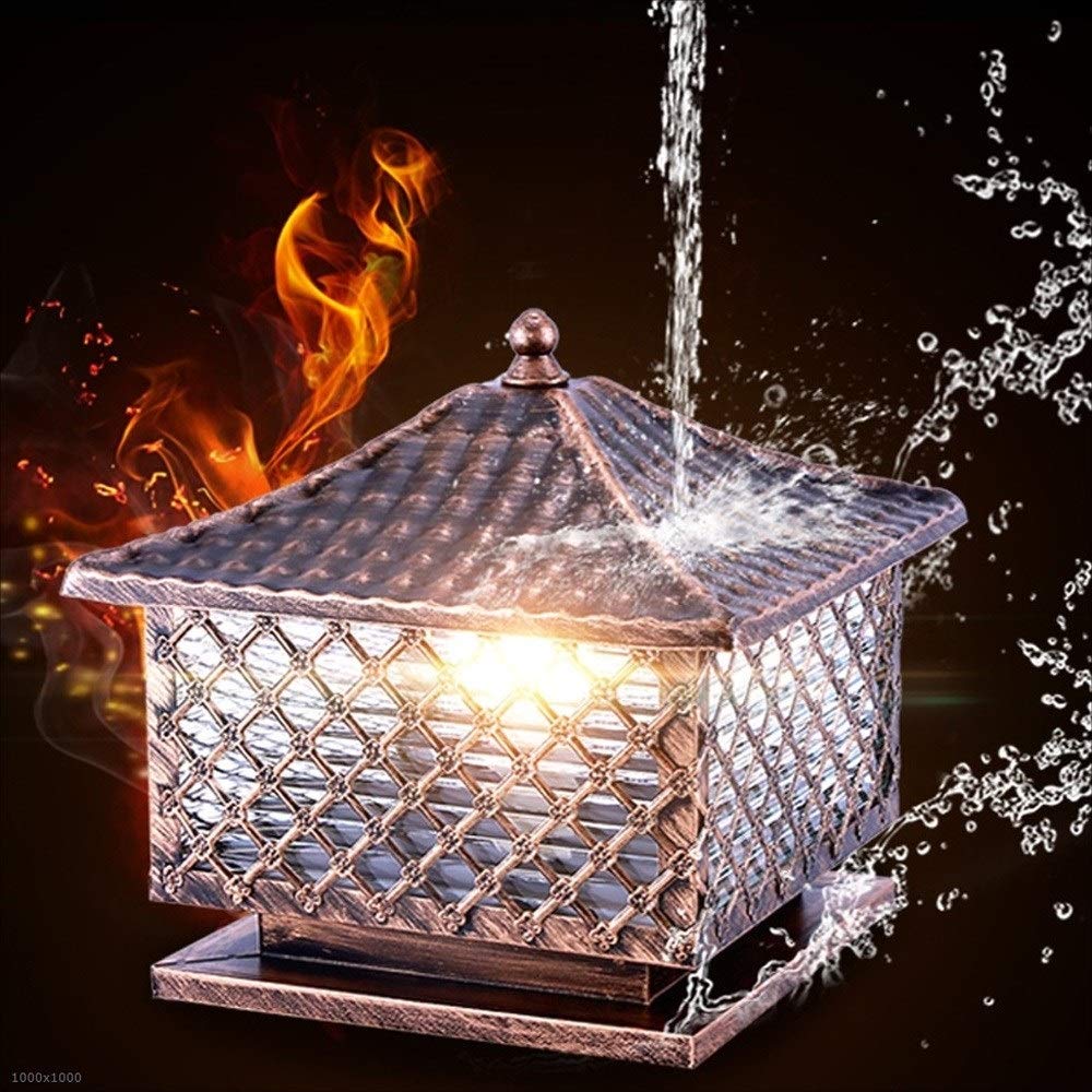 European Style Waterproof Outdoor Lighthouse Square Column Light - Traditional Garden Villa Patio Fence Gate Lighting | Perfect for Landscape Decoration, Pathway Illumination & Nighttime Ambiance