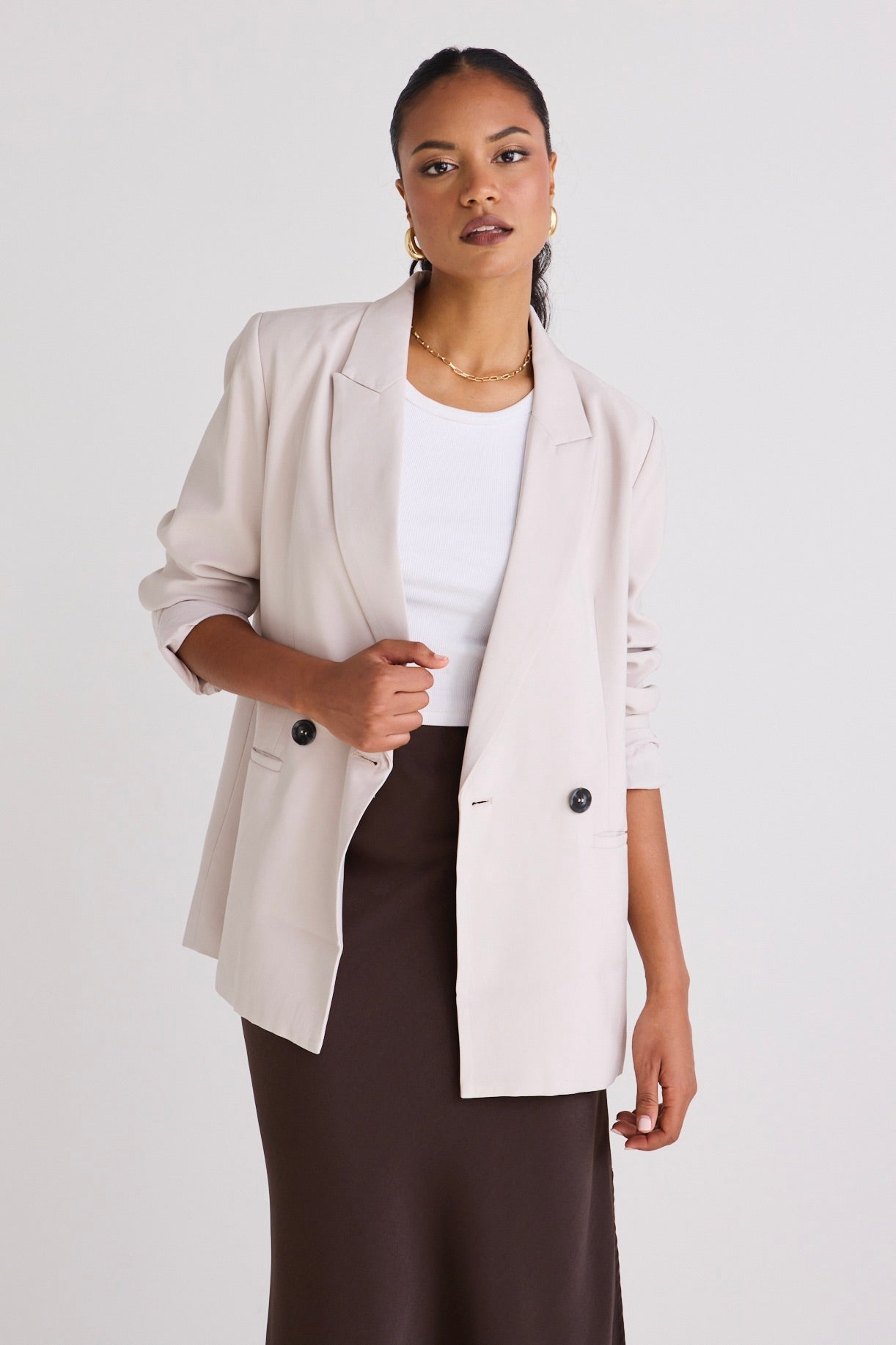 Effortless Bone Soft Touch Blazer for Women - Lightweight Comfortable Office Wear & Business Casual Outfit - Perfect for Work, Meetings, and Professional Events